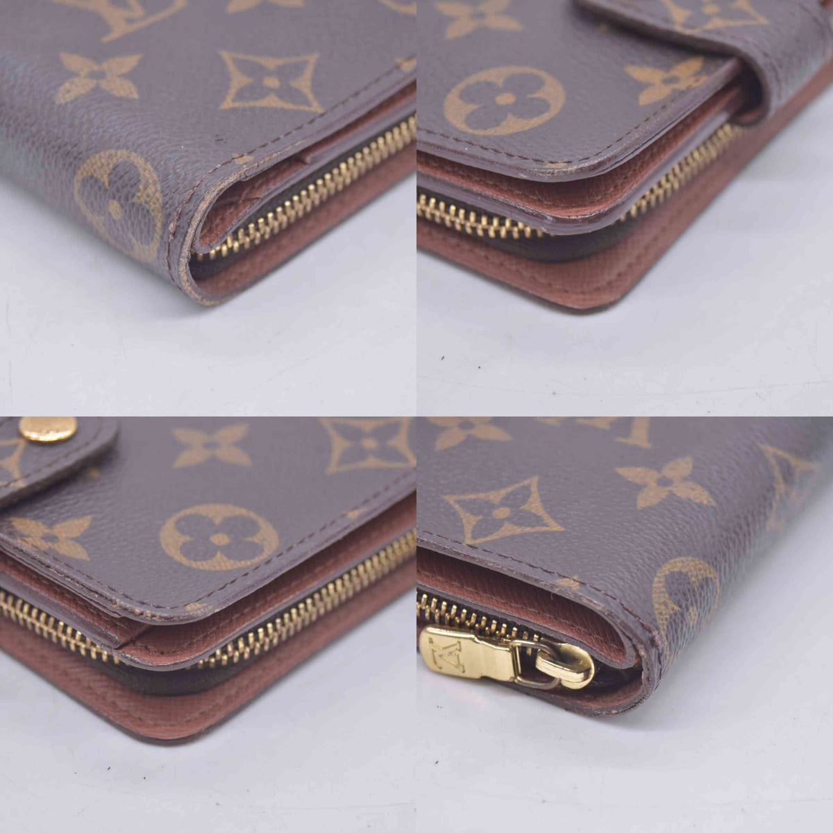 $590 1999 Louis Vuitton Monogram Compact Zippe Zipped Wallet MI0969