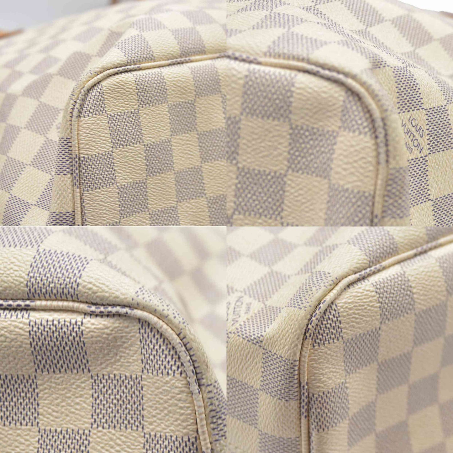 $2200 Louis Vuttion Damier Azur Neverfull MM Rose Ballerine