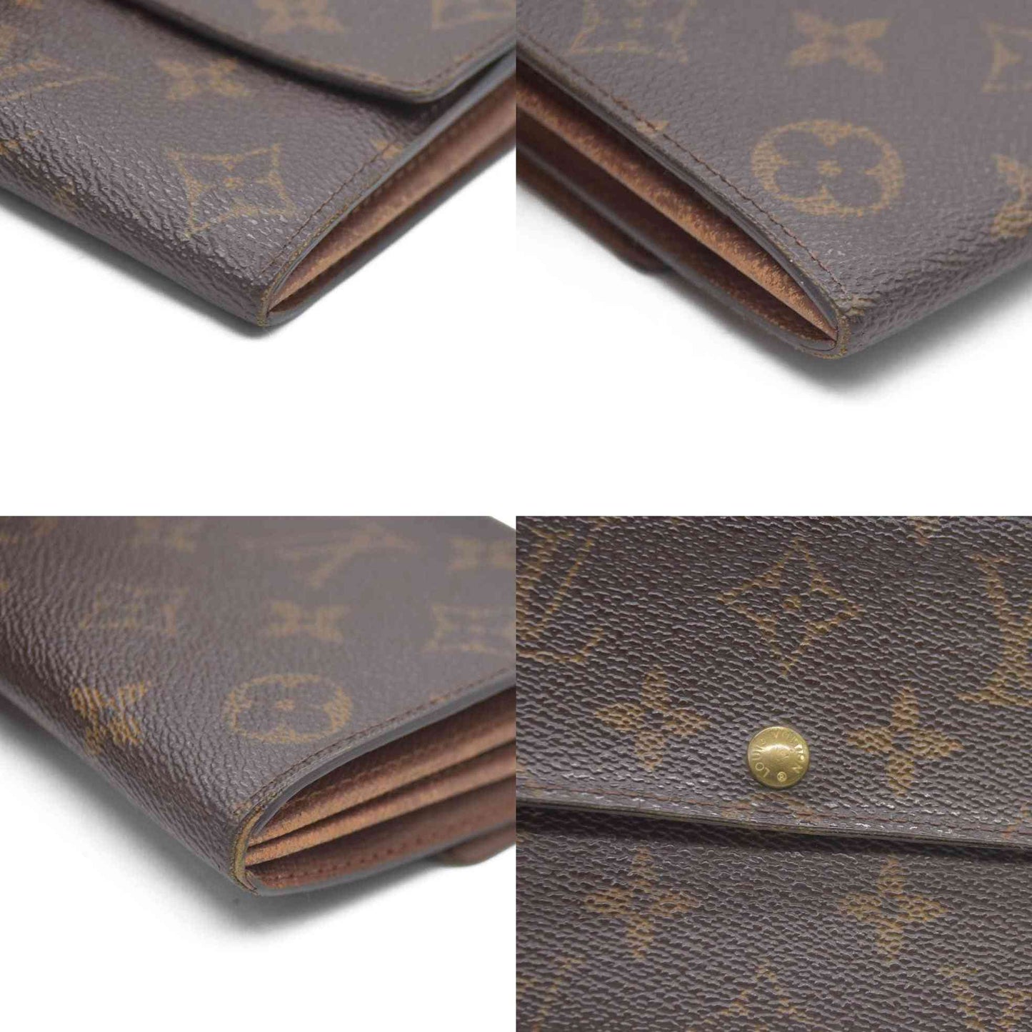Louis Vuitton Monogram Portefeiulle Sarah Long Bifold Wallet Brown MB0010