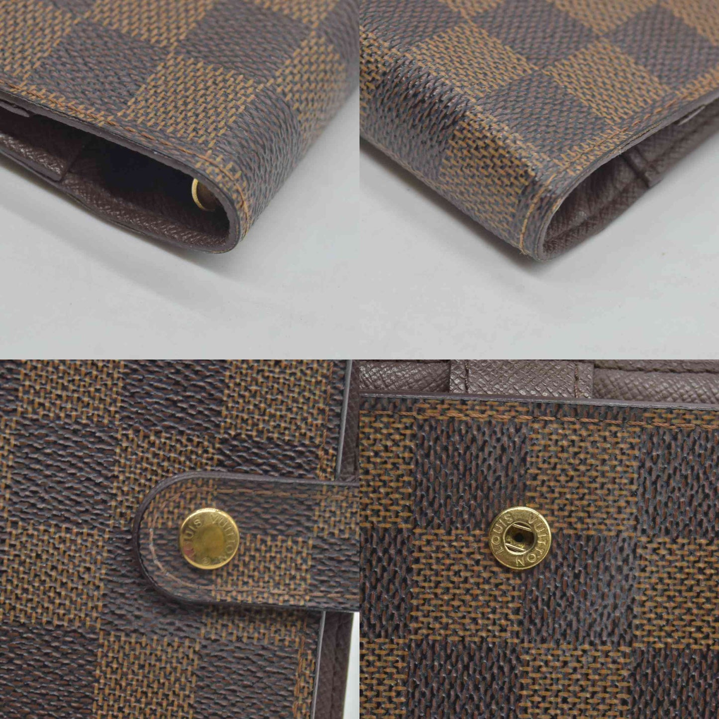 $505 2004 Louis Vuitton Damier Ebene Small Ring Agenda Cover CA0094 CONSIGNMENT