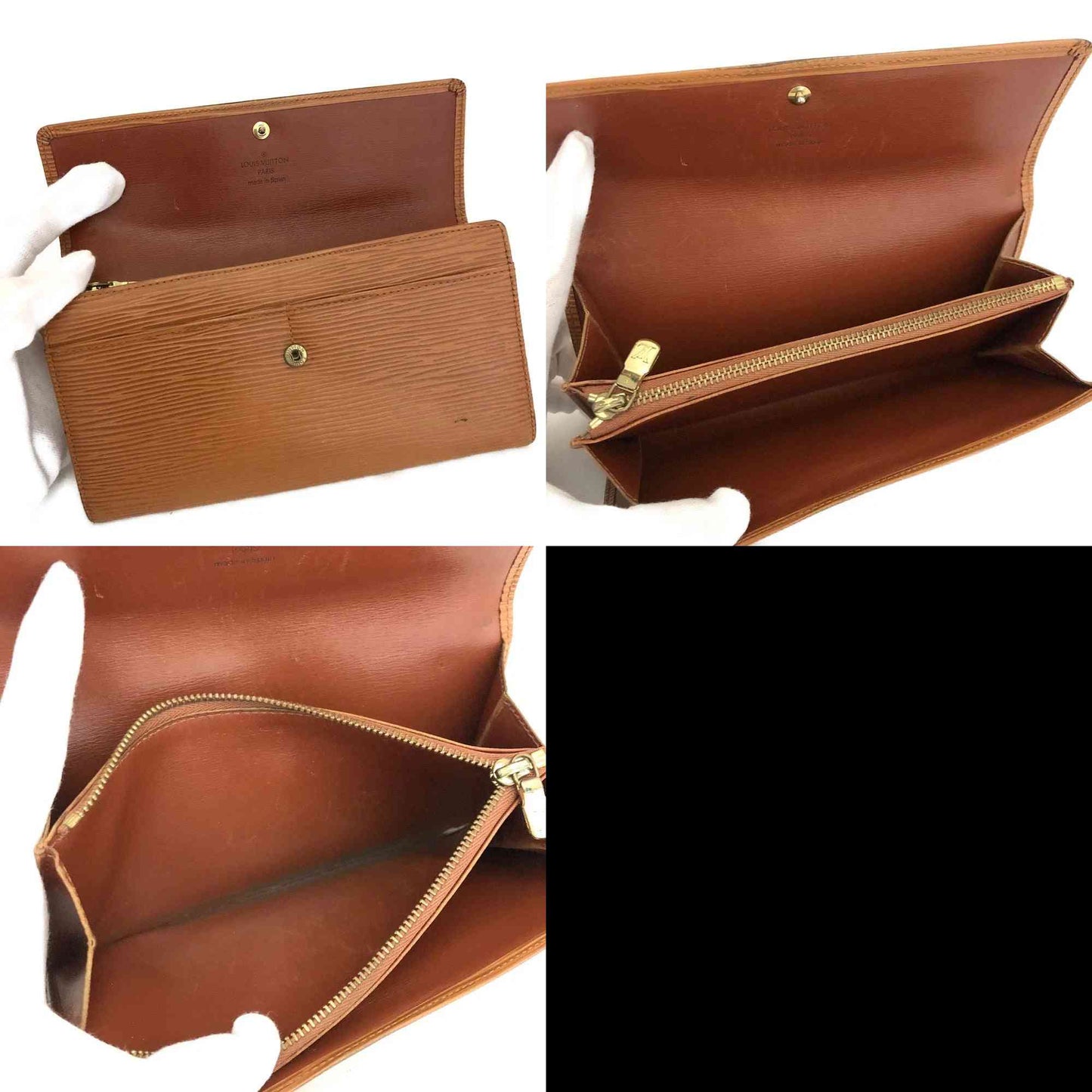 $805 1997 Louis Vuitton Epi Porte Feuille Sarah Leather Long Bifold Wallet CA0947