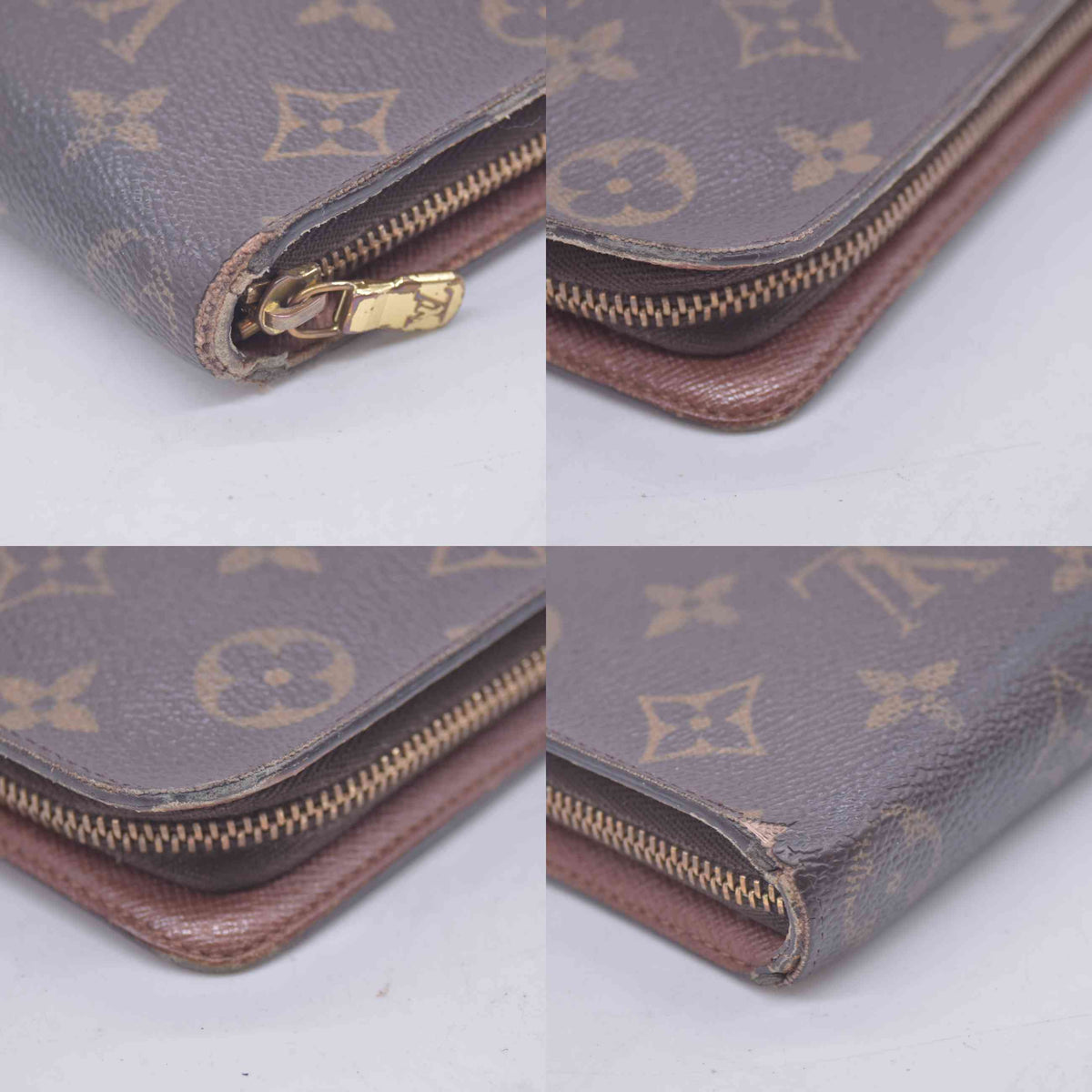 $750 2003 Louis Vuitton Monogram Porte Monnaie Zippy Long Wallet Brown TH0043