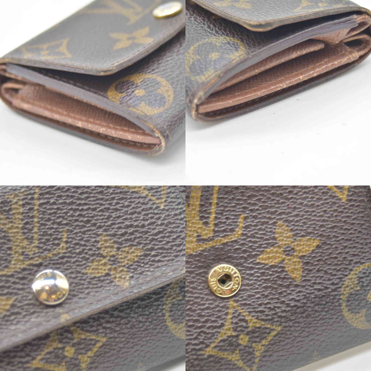 $435 Louis Vuitton Monogram Plat Coin Purse Wallet Brown RA0170 CONSIGNMENT