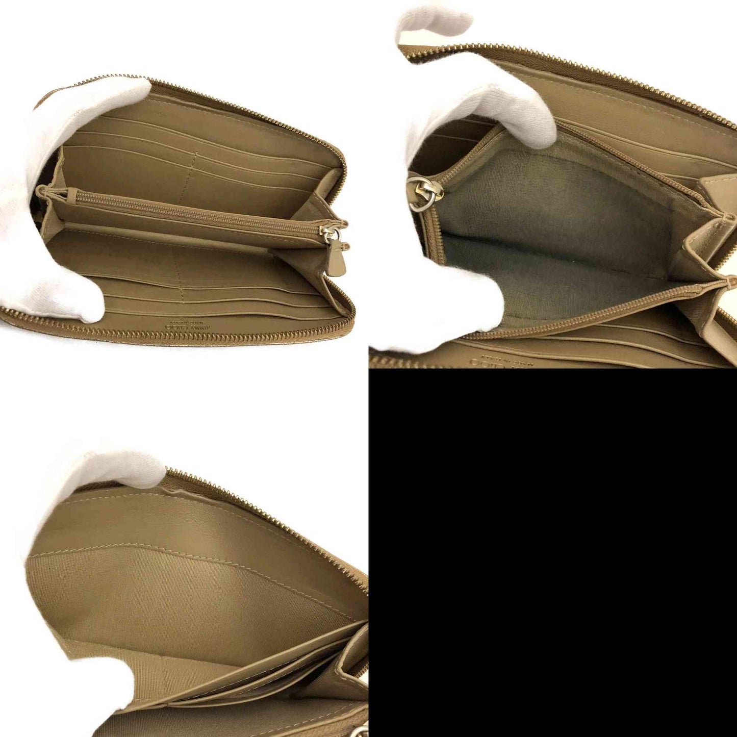 Jimmy Choo Filipa Star Studded Leather Zip Around Long Wallet Gold