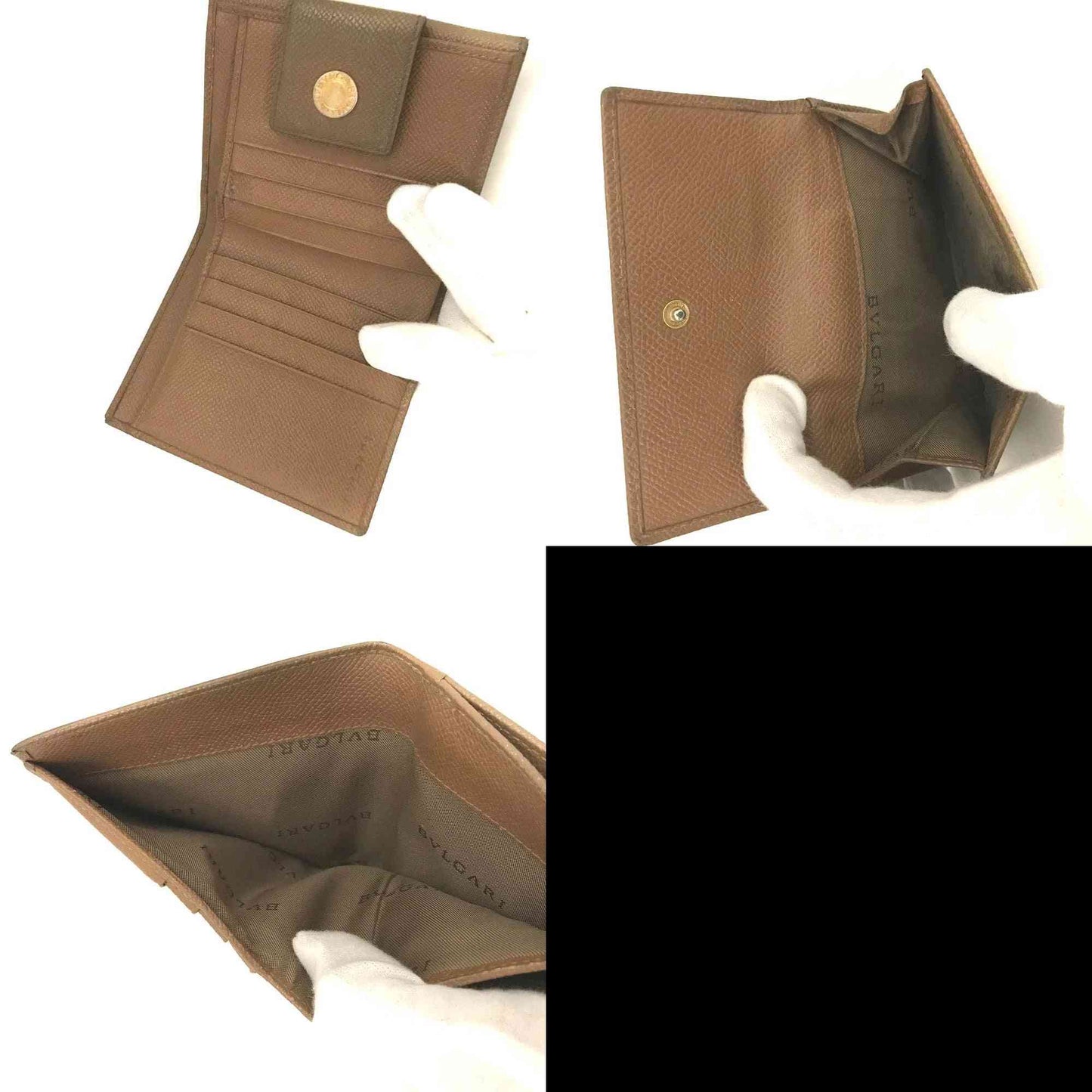 BVLGARI Classico Leather Bifold Wallet Brown