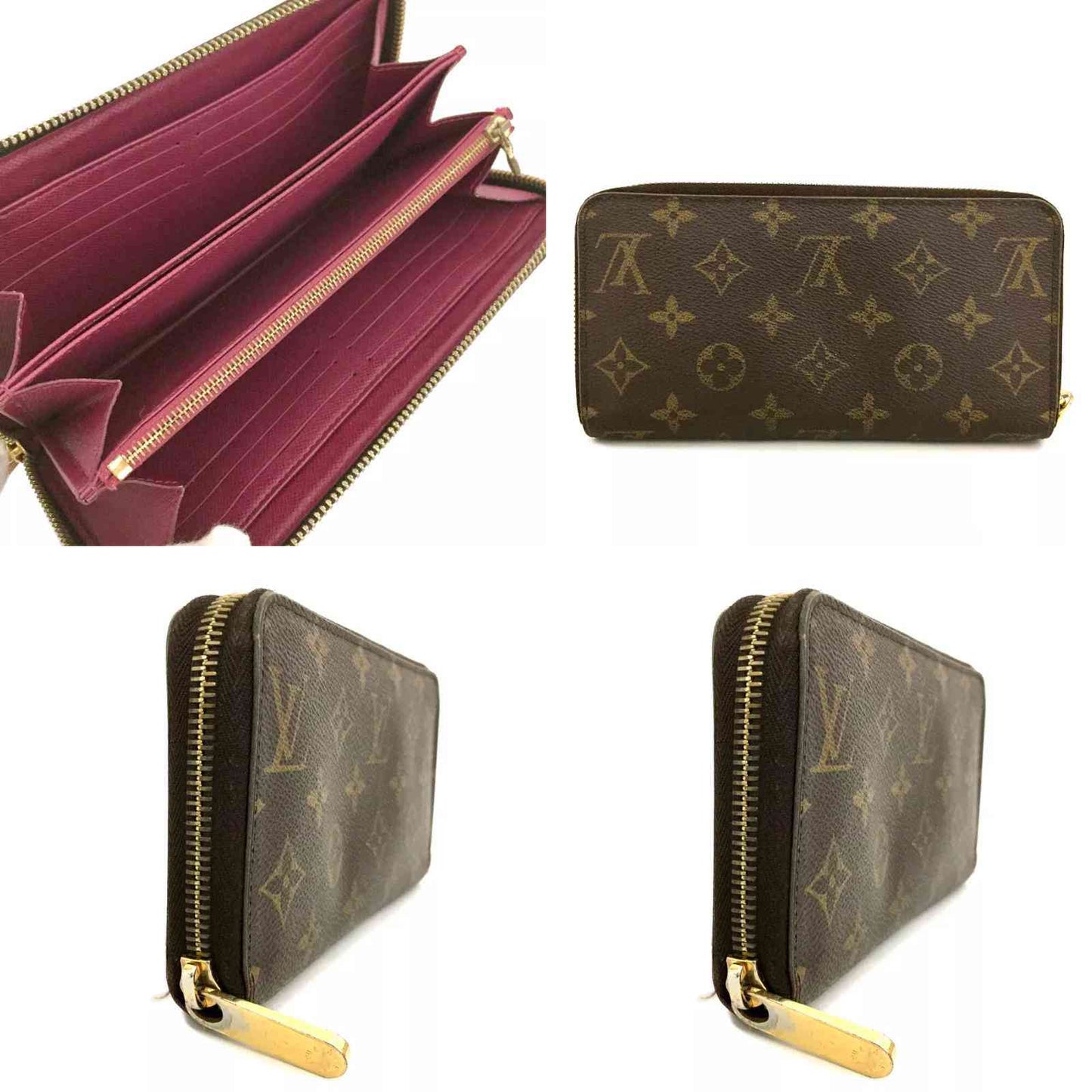 Louis Vuitton  Monogram Zippy Wallet Fuchsia CA4157