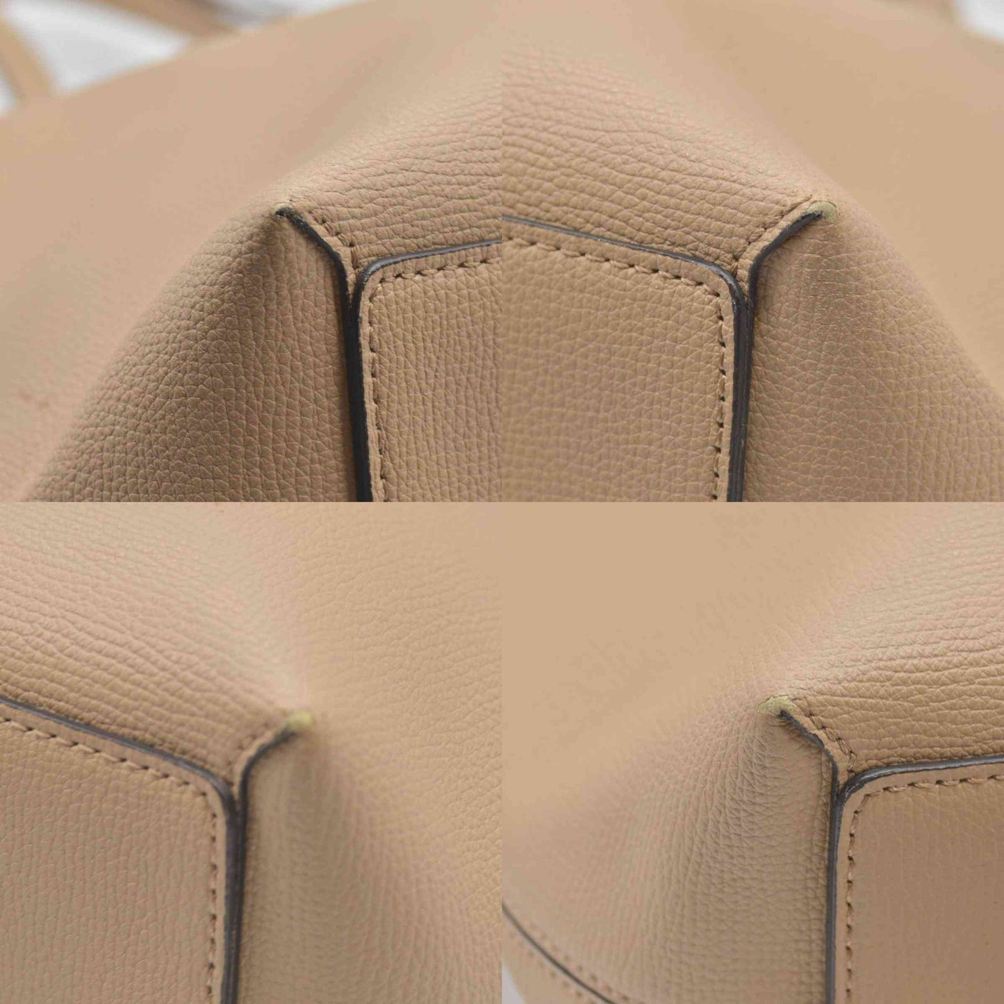 $1790 Burberry Grainy Calfskin Haymarket Check Medium Tote Mid Camel