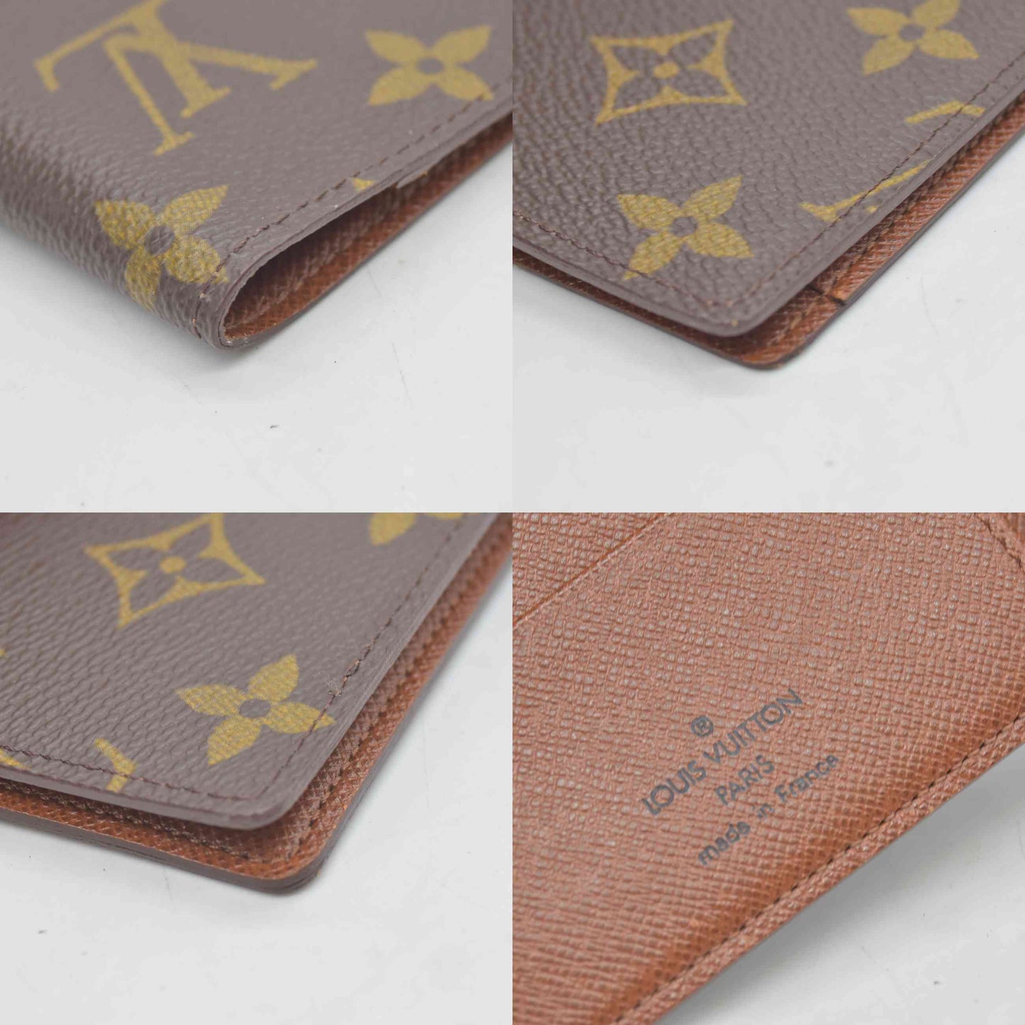 $400 1998 Louis Vuitton Monogram Couverture Passeport Case Brown MI1918