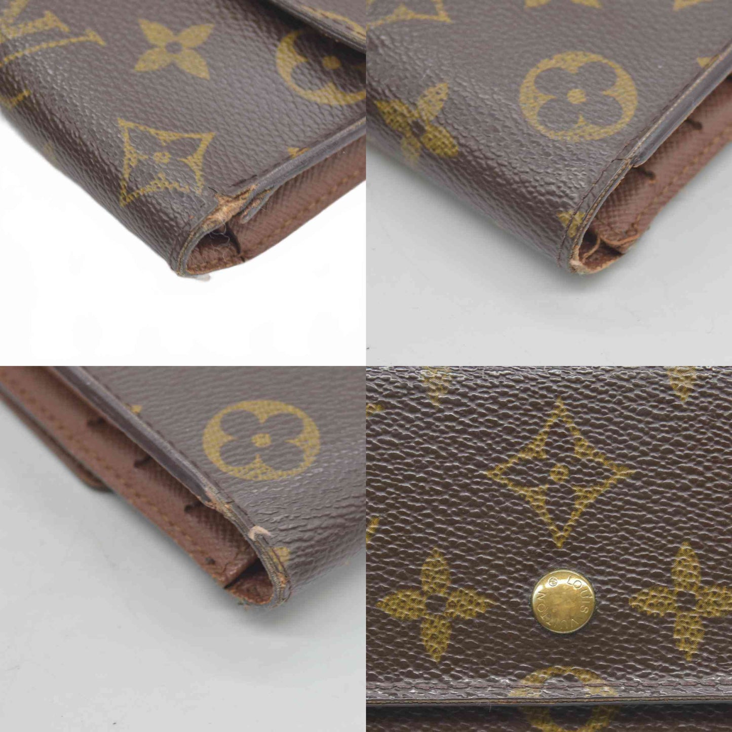 $770 2004 Louis Vuitton Monogram Porte Tresor International Trifold Long Wallet TH0014