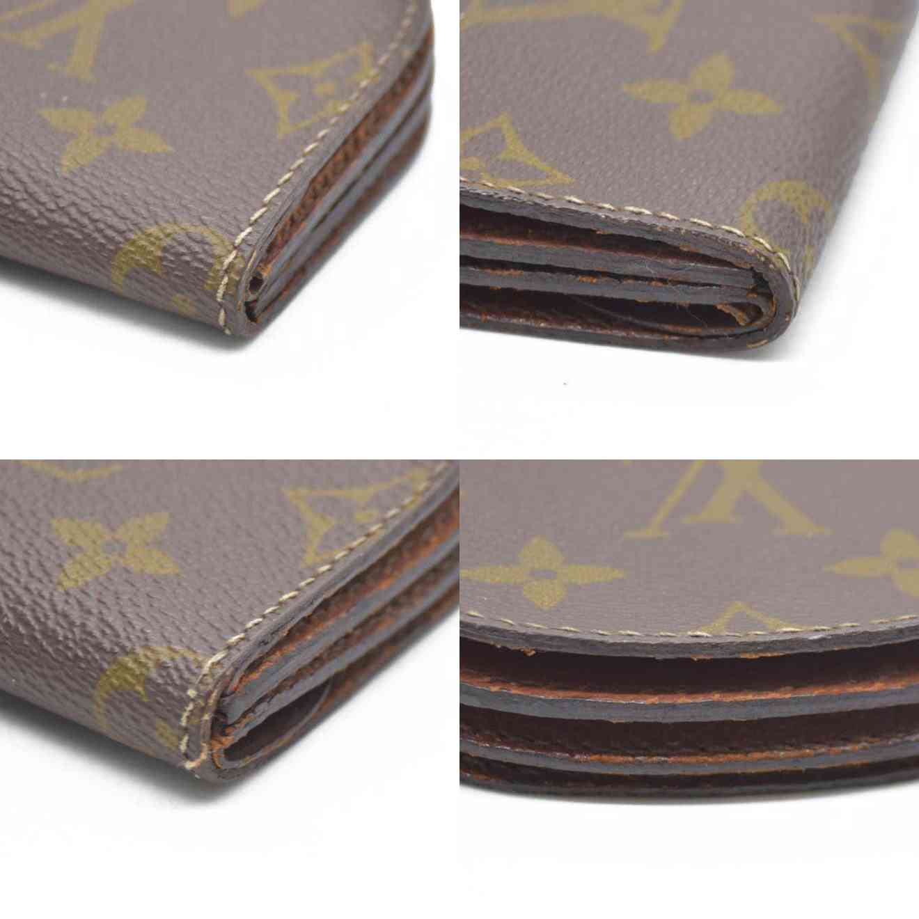 Louis Vuitton Monogram Porte Monnaie Gousset Coin Purse wallet Brown
