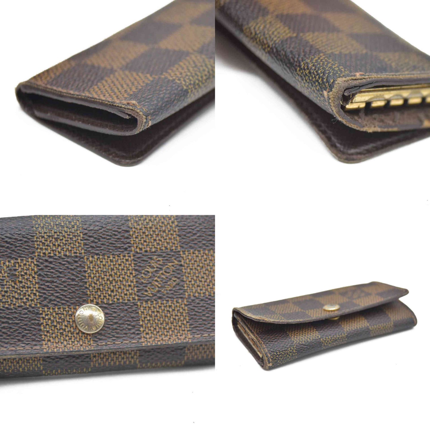Louis Vuitton Damier Multicles 4 Ring Key Case Brown FL4007