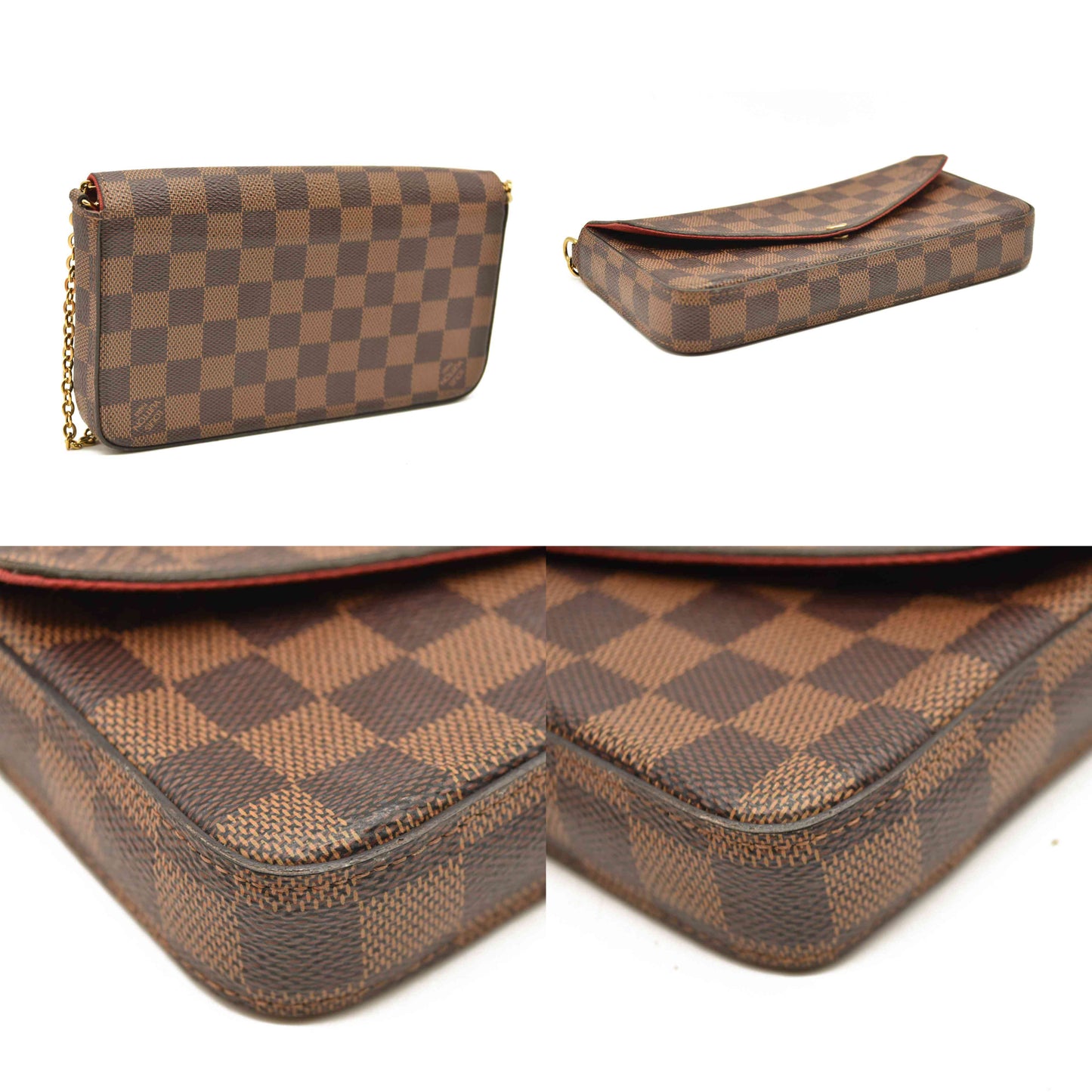 Louis Vuitton  Damier Ebene Pochette Felicie Chain Wallet MI0169