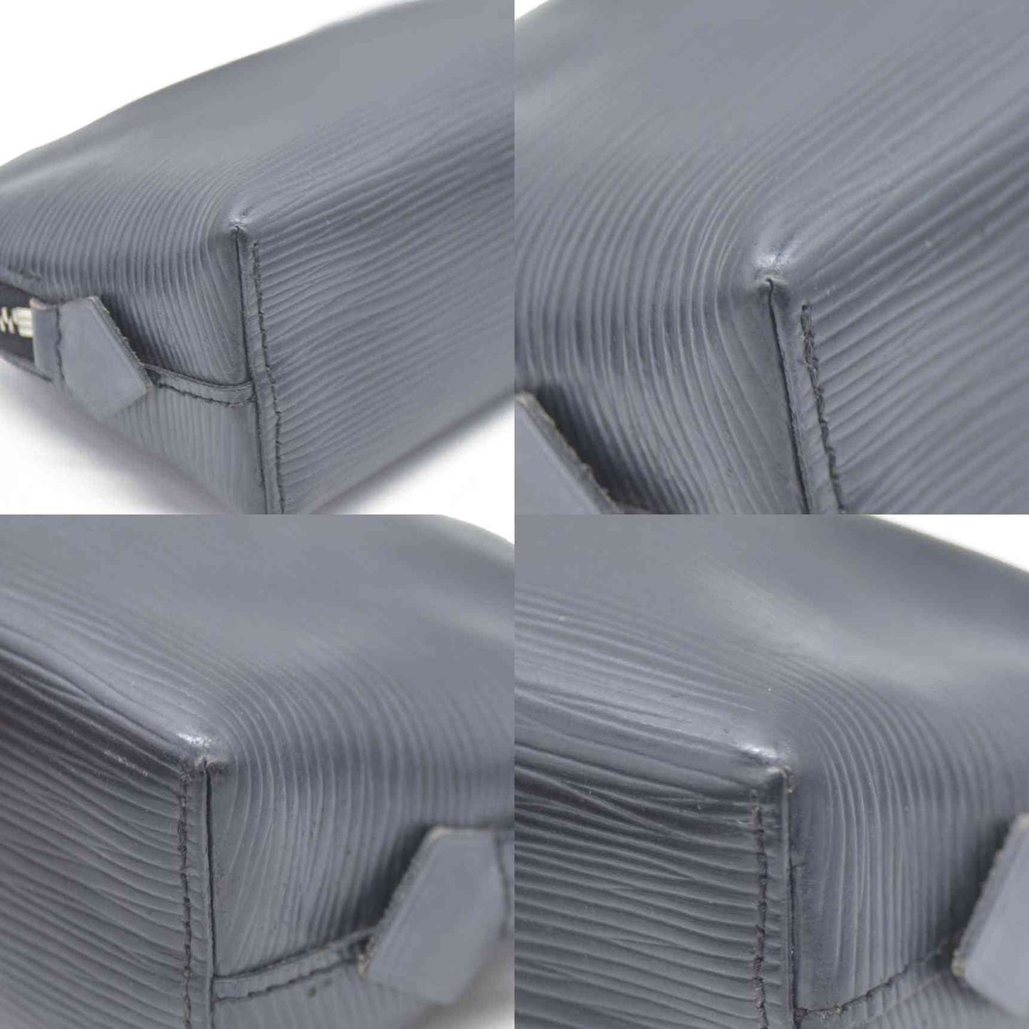 AUCTION $600 Louis Vuitton Epi Pochette Cosmetics Leather Pouch Black