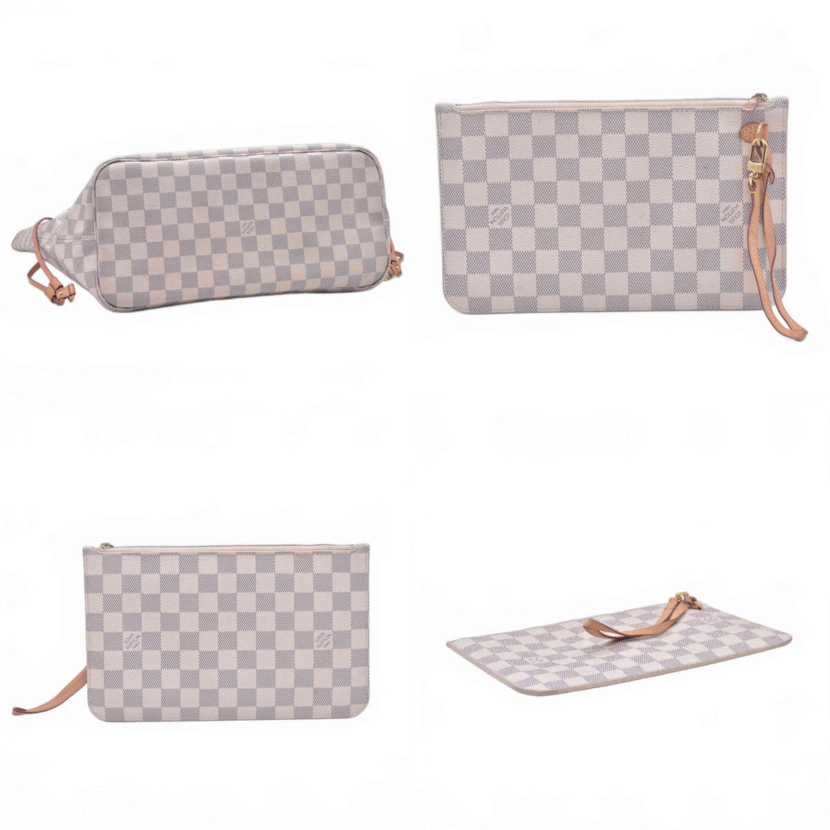 $2240 2018 Louis Vuitton Damier Azur Neverfull MM with Pouch SD1118 10021110