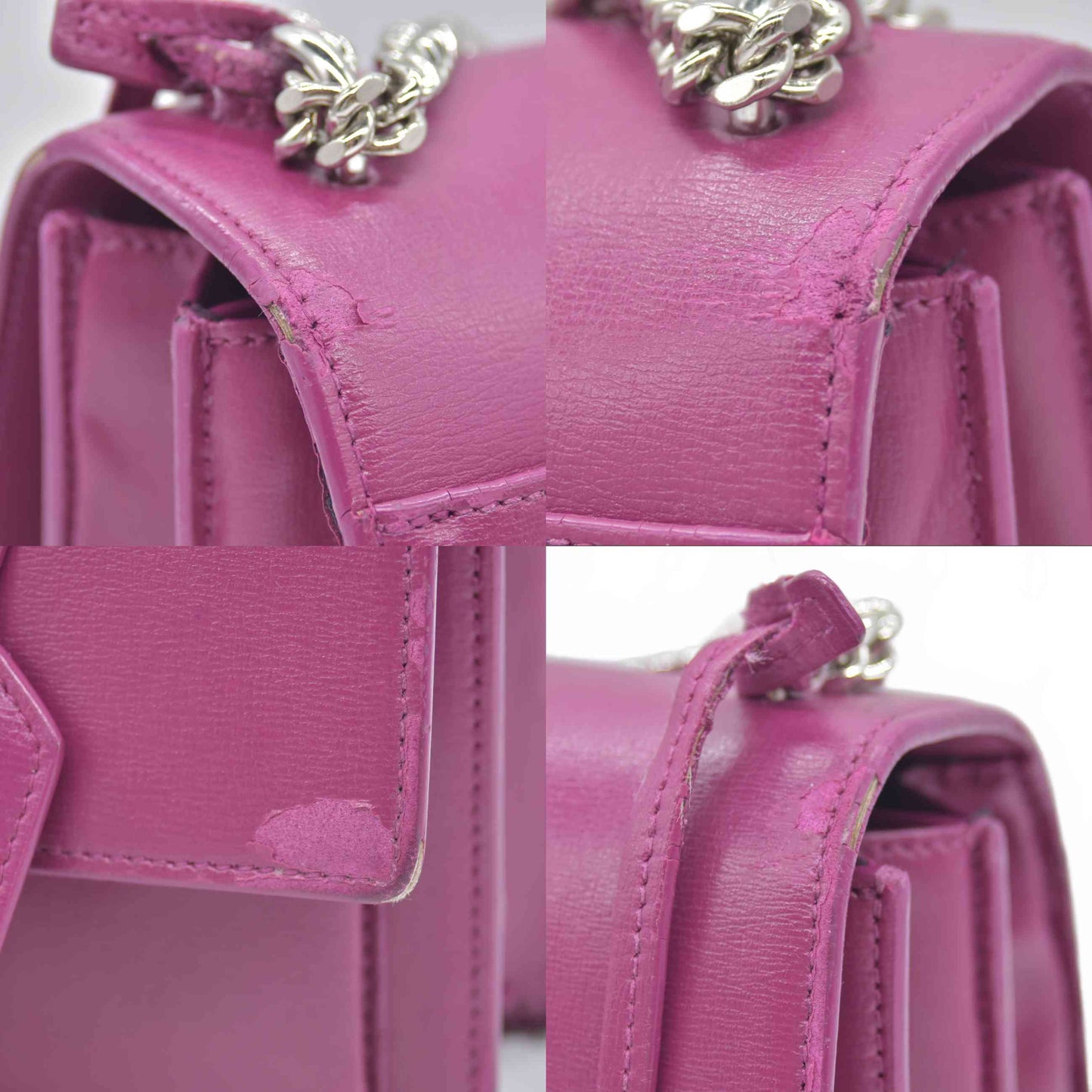 $2800 Saint Laurent Calfskin Medium Monogram Sunset Purple