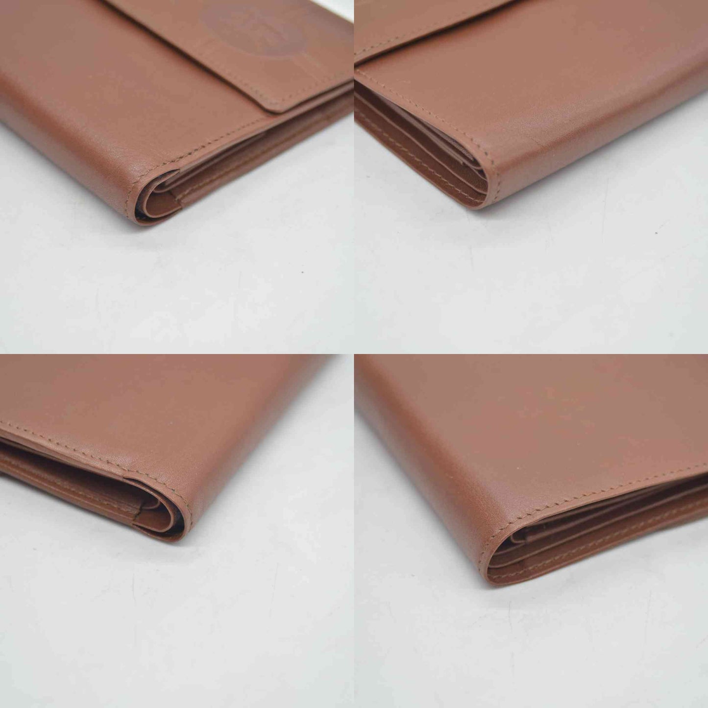 $560 Burberry Leather Small Folding Wallet Brown