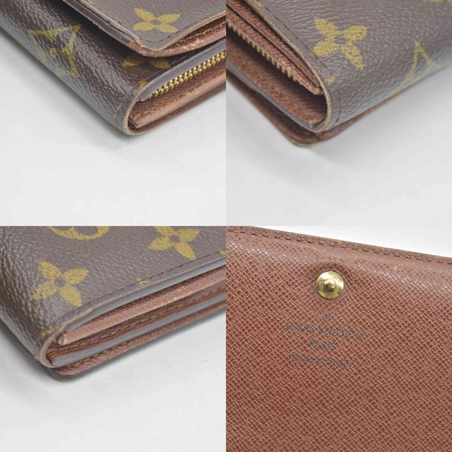 $560 Louis Vuitton Monogram Porte-Monnaie Tresor Wallet CONSIGNMENT CA1015