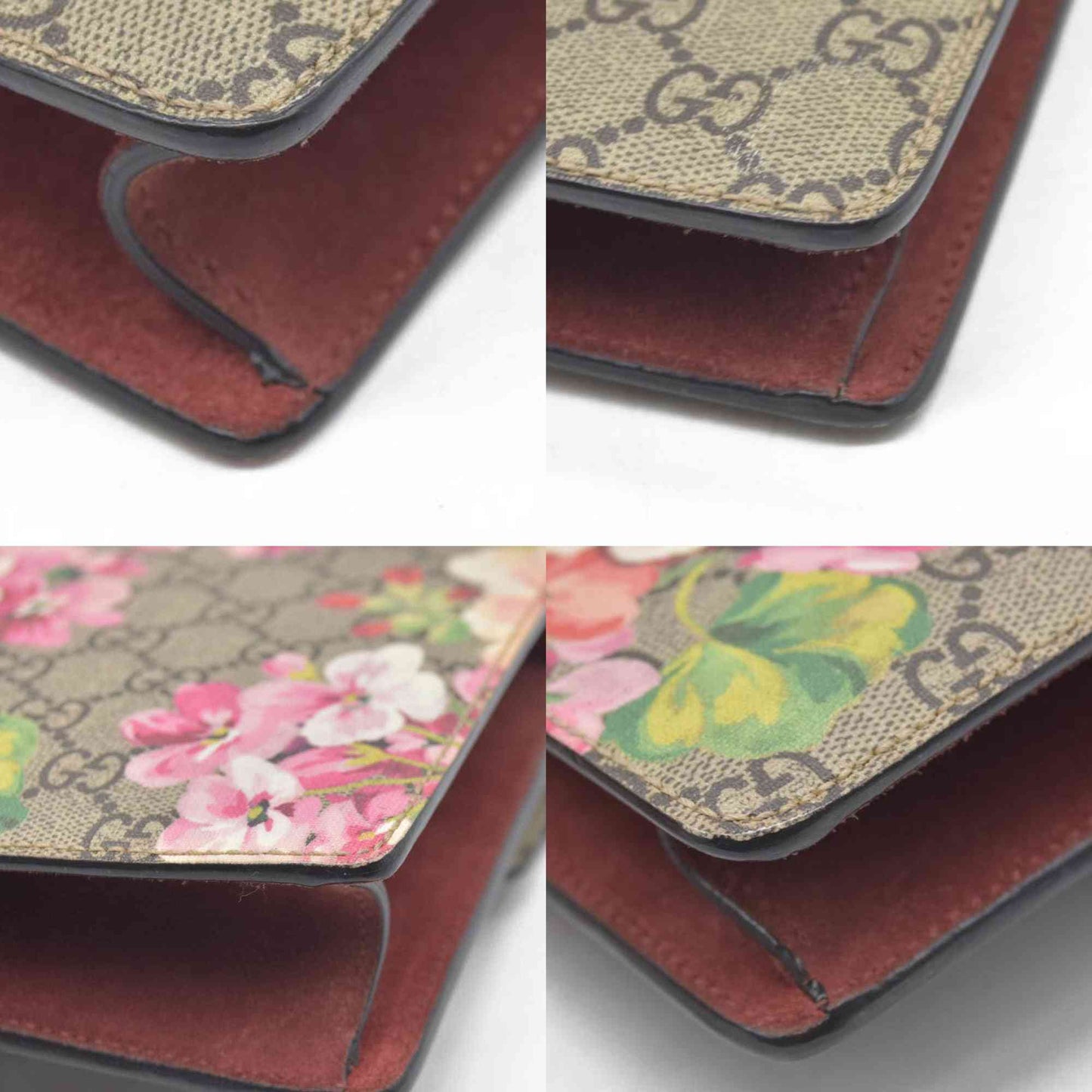 $1200 Gucci GG Supreme Monogram Blooms Mini Dionysus Shoulder Bag Beige Multicolor Dry Rose