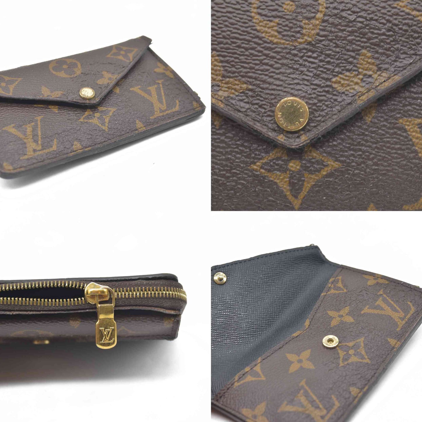 Louis Vuitton  Monogram Recto Verso Card Holder Black RFID Damaged