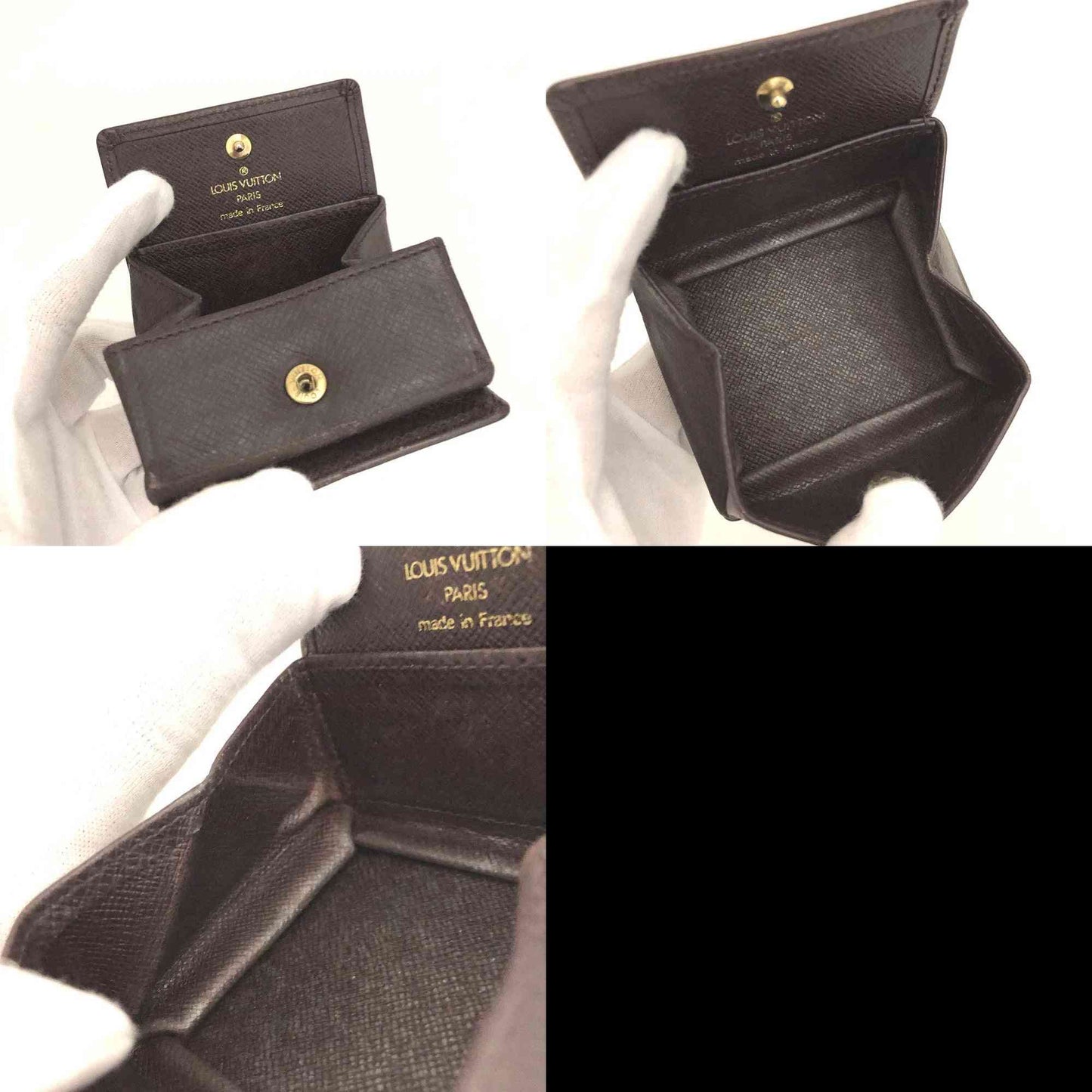 Louis Vuitton Taiga Porte Mannaie Boite Leather Coin Purse Wallet MI0968