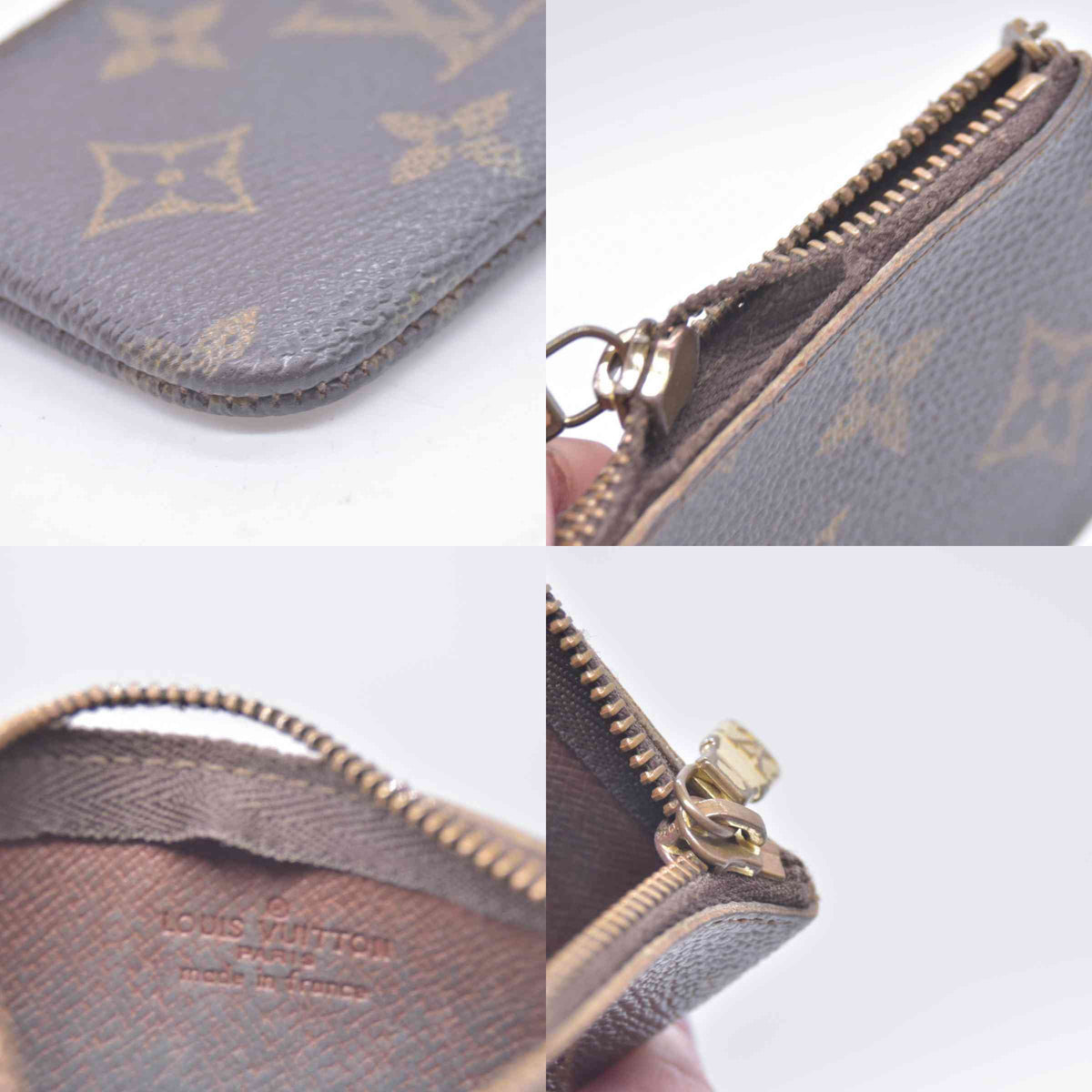 $355 DAMAGED 1990 LOUIS VUITTON Monogram Key Pouch Cles CONSIGNMENT 10021454