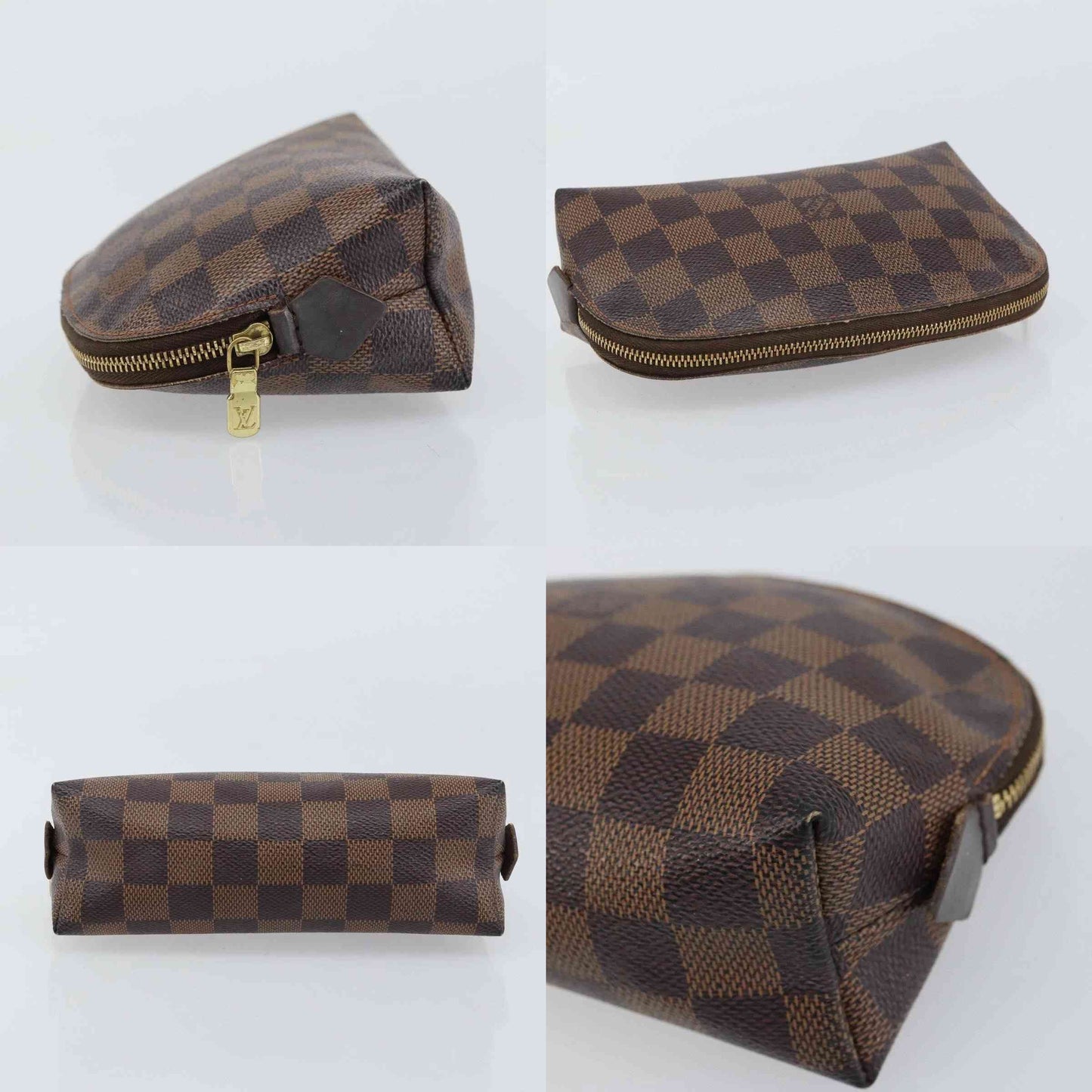 $600 2010 LOUIS VUITTON Damier Ebene Cosmetic Pouch CA4180