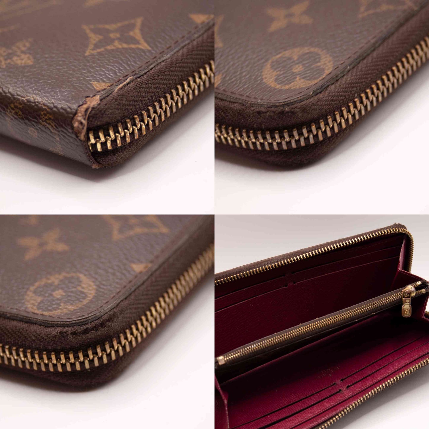 $650 2011 Louis Vuitton Monogram Portefeiulle Clemence Zip Around Long Wallet SP4111