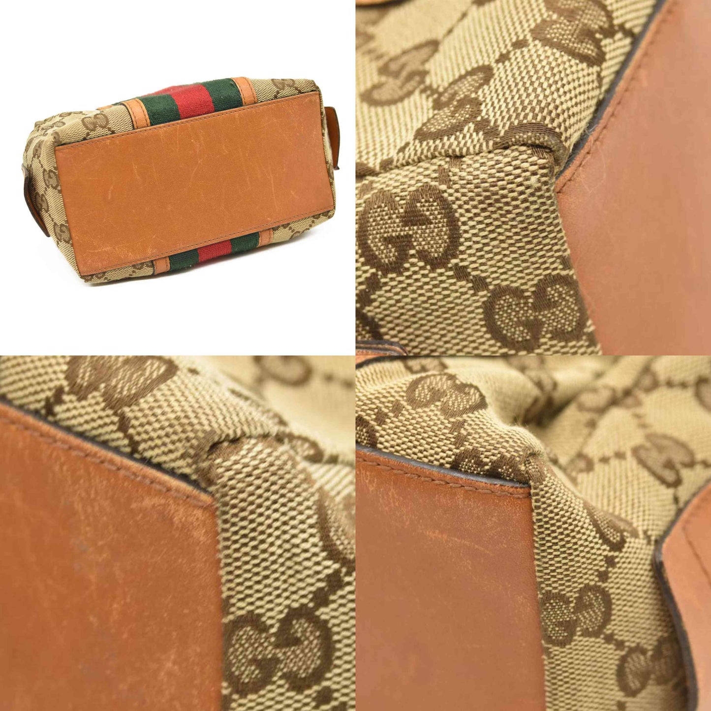 GUCCI GG Logo Shelly Canvas Cosmetic Pouch Bag