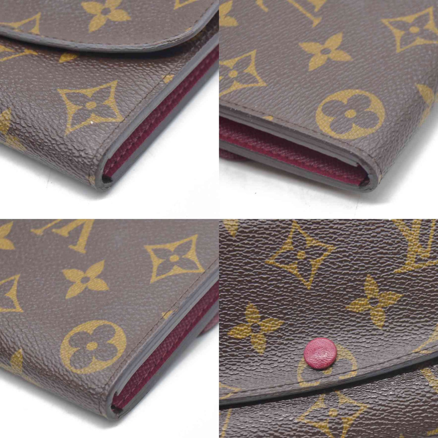 $660 Louis Vuitton Monogram Emilie Wallet Fuchsia TA4155 2015 CONSIGNMENT