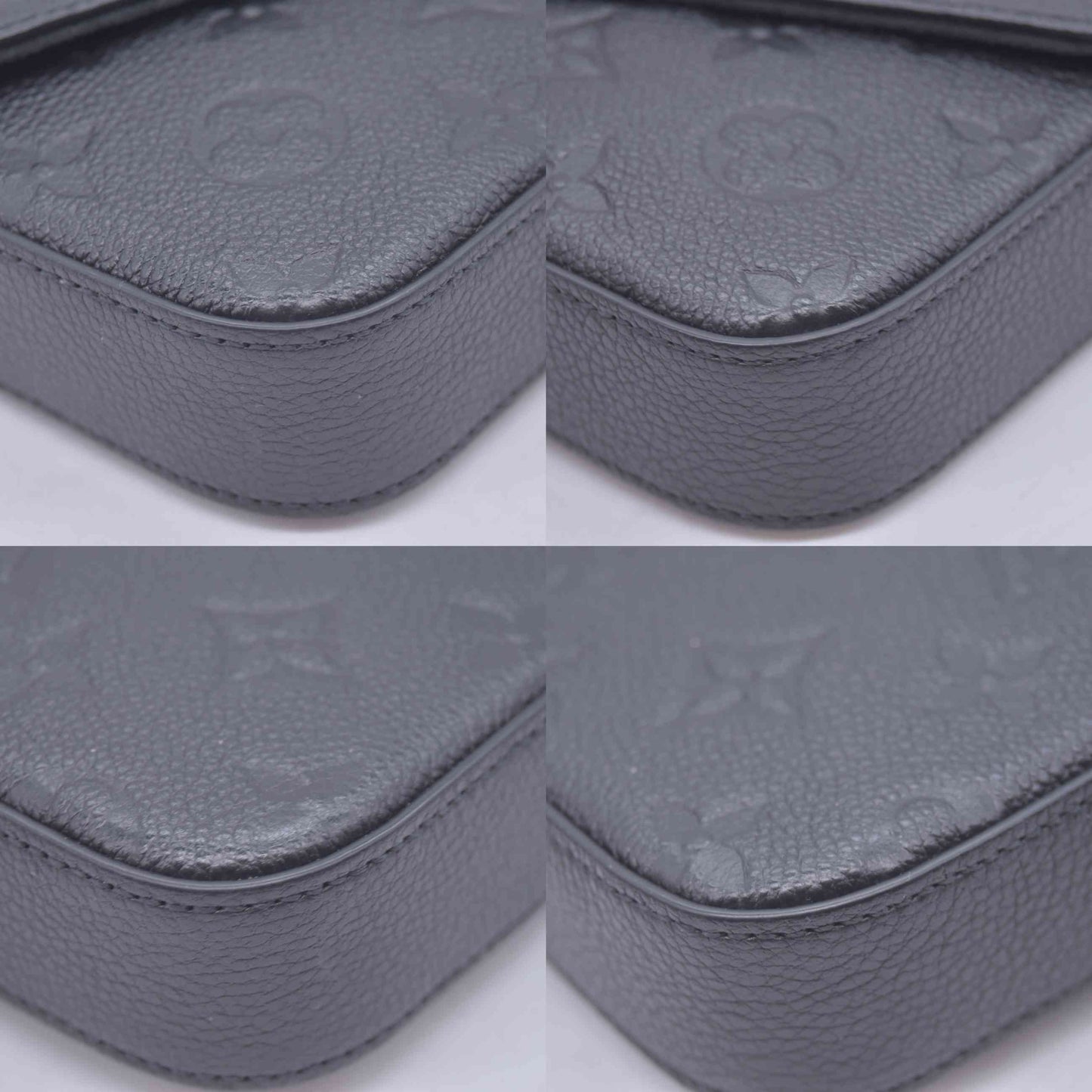 $1770 Louis Vuitton Felicie NM Black Empreinte RFID
