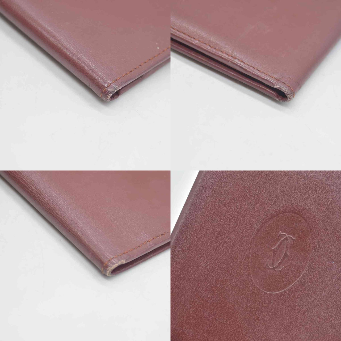 $800 Cartier Vintage Burgundy Bifold Leather Wallet CONSIGNMENT