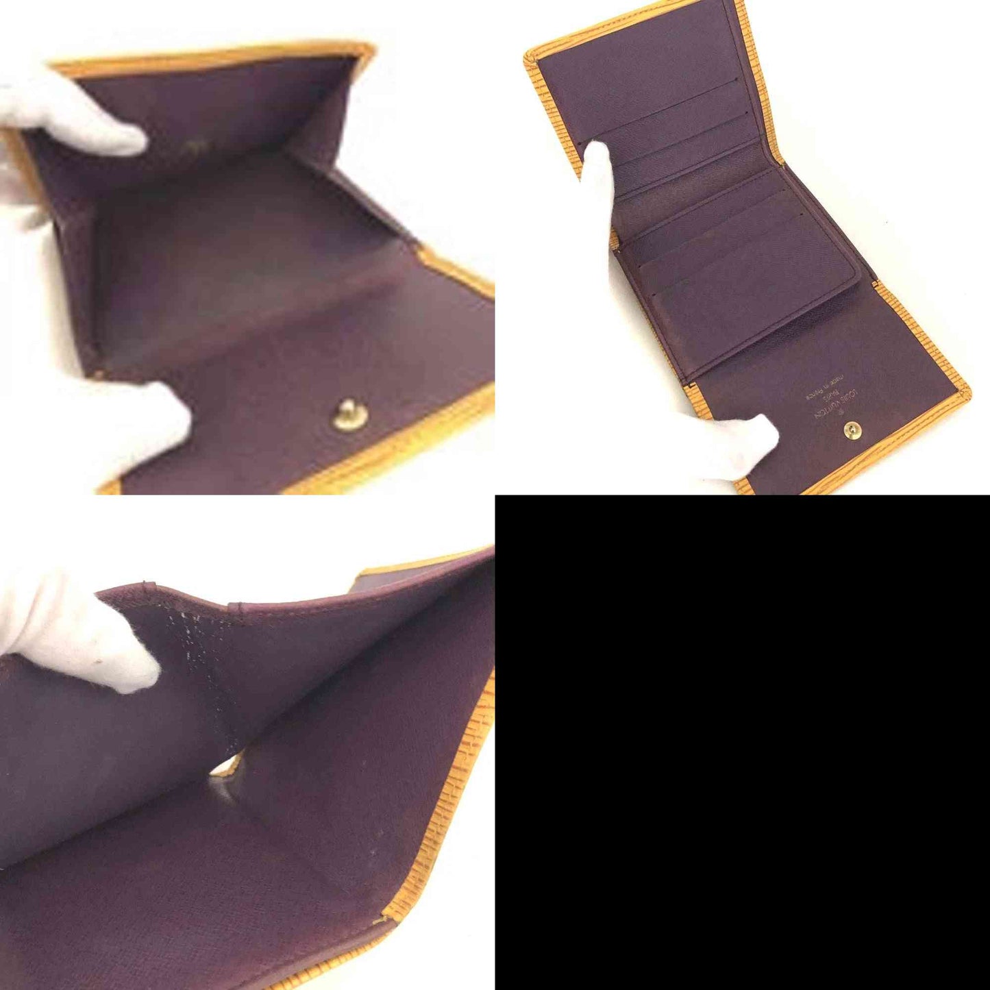 $655 1995 Louis Vuitton Epi Porte Feiulle Elise Credit Leather Trifold Wallet SP1915