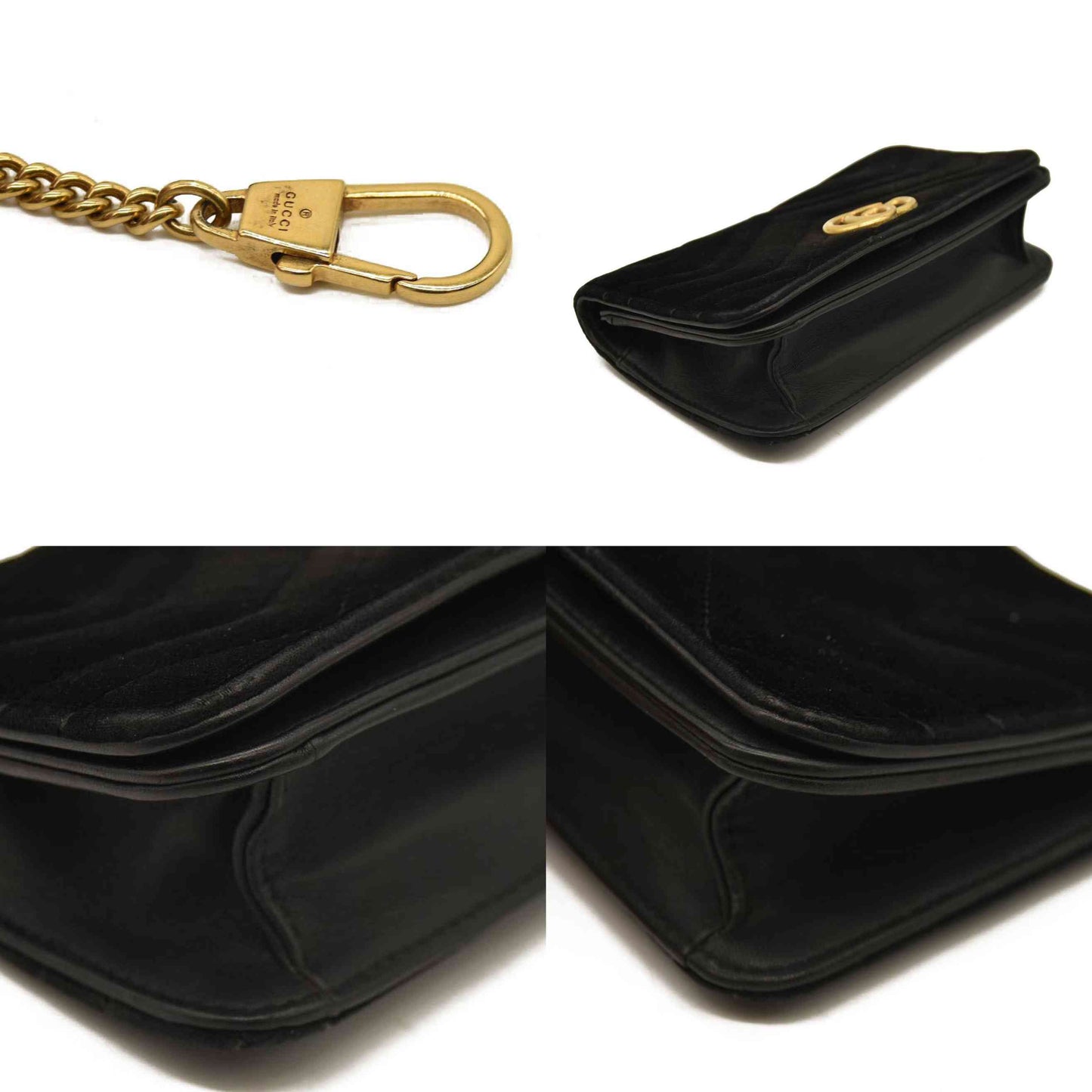 Gucci  Velvet Matelasse GG Marmont Mini Bag Black