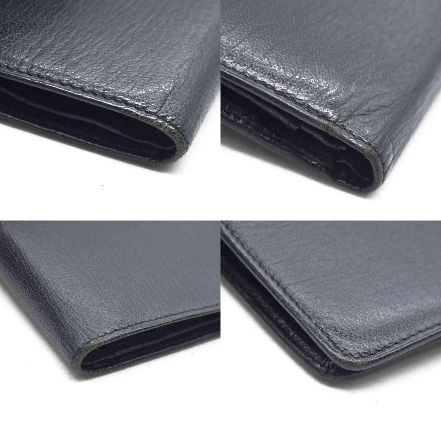 CHANEL CC Logo Leather Long Bifold Wallet Black