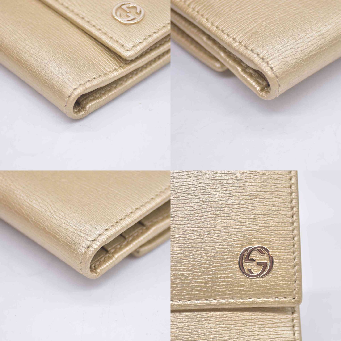 $590 Gucci  Interlocking G Logo Leather Bifold Wallet CONSIGNMENT