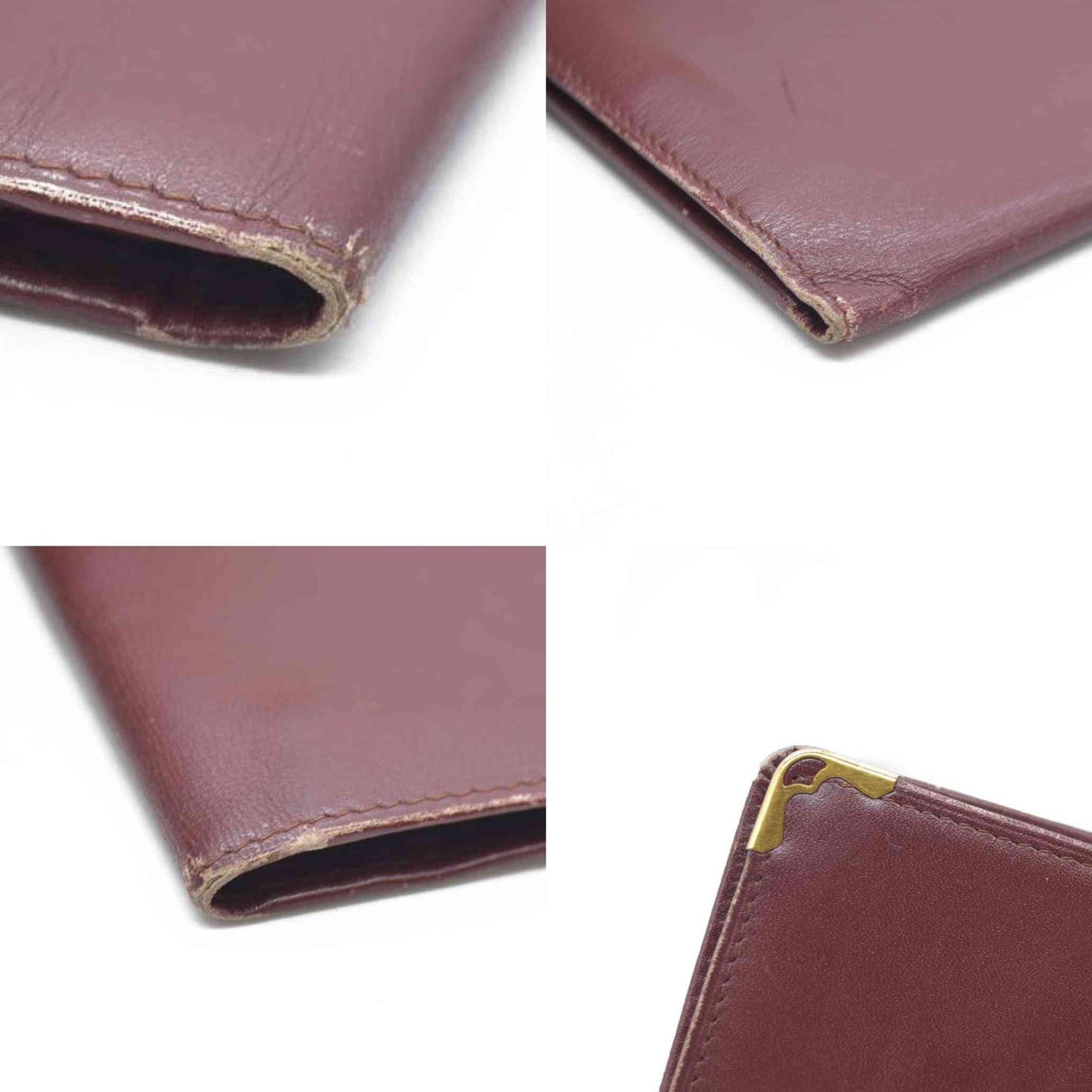 Must de Cartier Leather Long Bifold Wallet Bordeaux