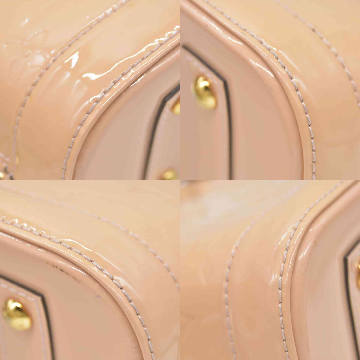 $2230 Louis Vuitton Vernis Alma BB Rose Angelique CONSIGNMENT FL0156