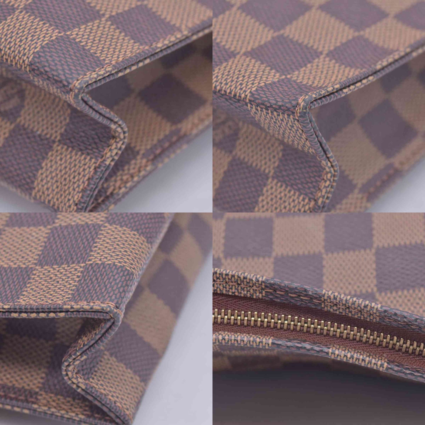 $760 1996 LOUIS VUITTON Damier Ebene Toiletry Pouch 26 TH0956