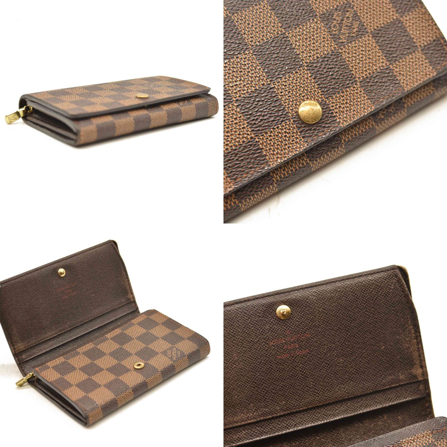 Louis Vuitton  Damier Ebene Porte-Monnaie Billets Tresor Wallet CA0013