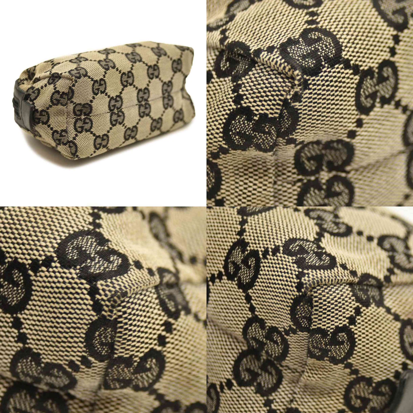 GUCCI GG Cosmetic Pouch Dark Brown