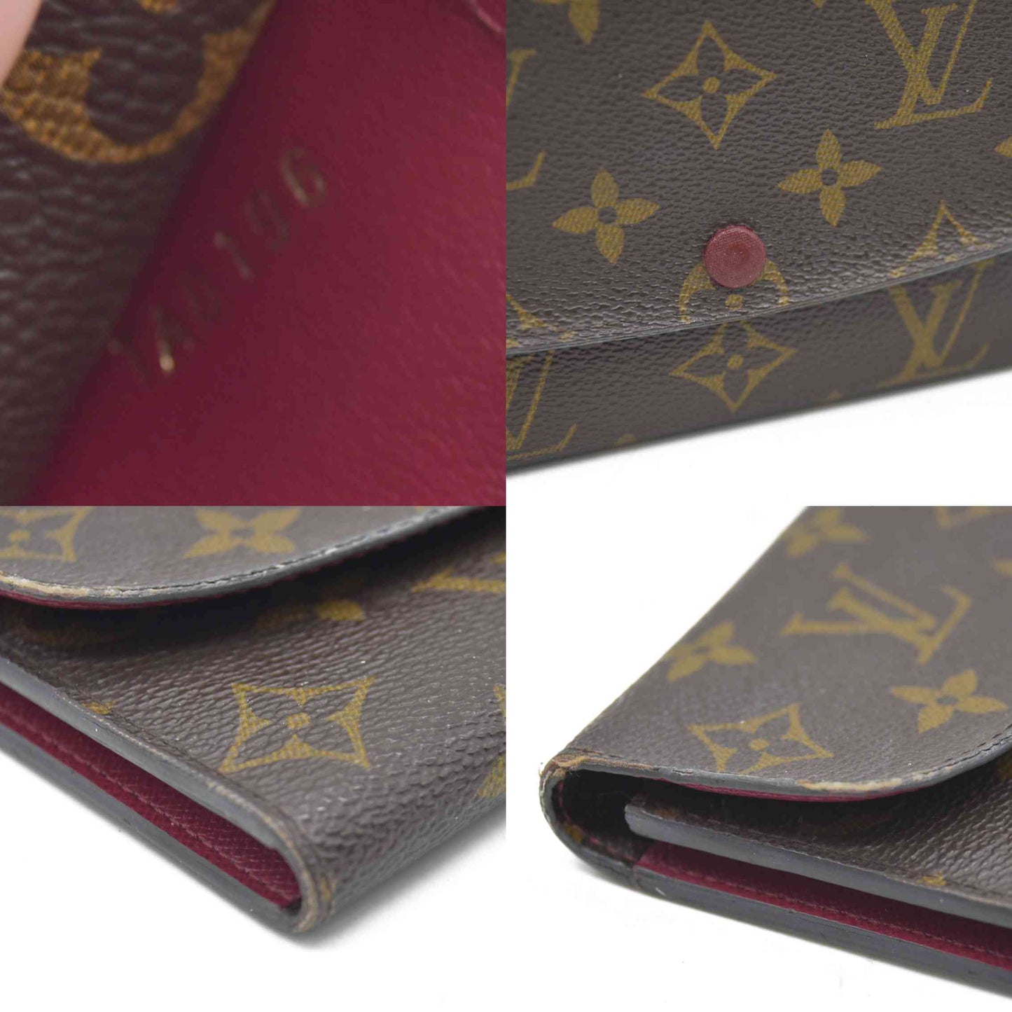 Louis Vuitton Monogram Emilie Wallet Fuchsia TA0196
