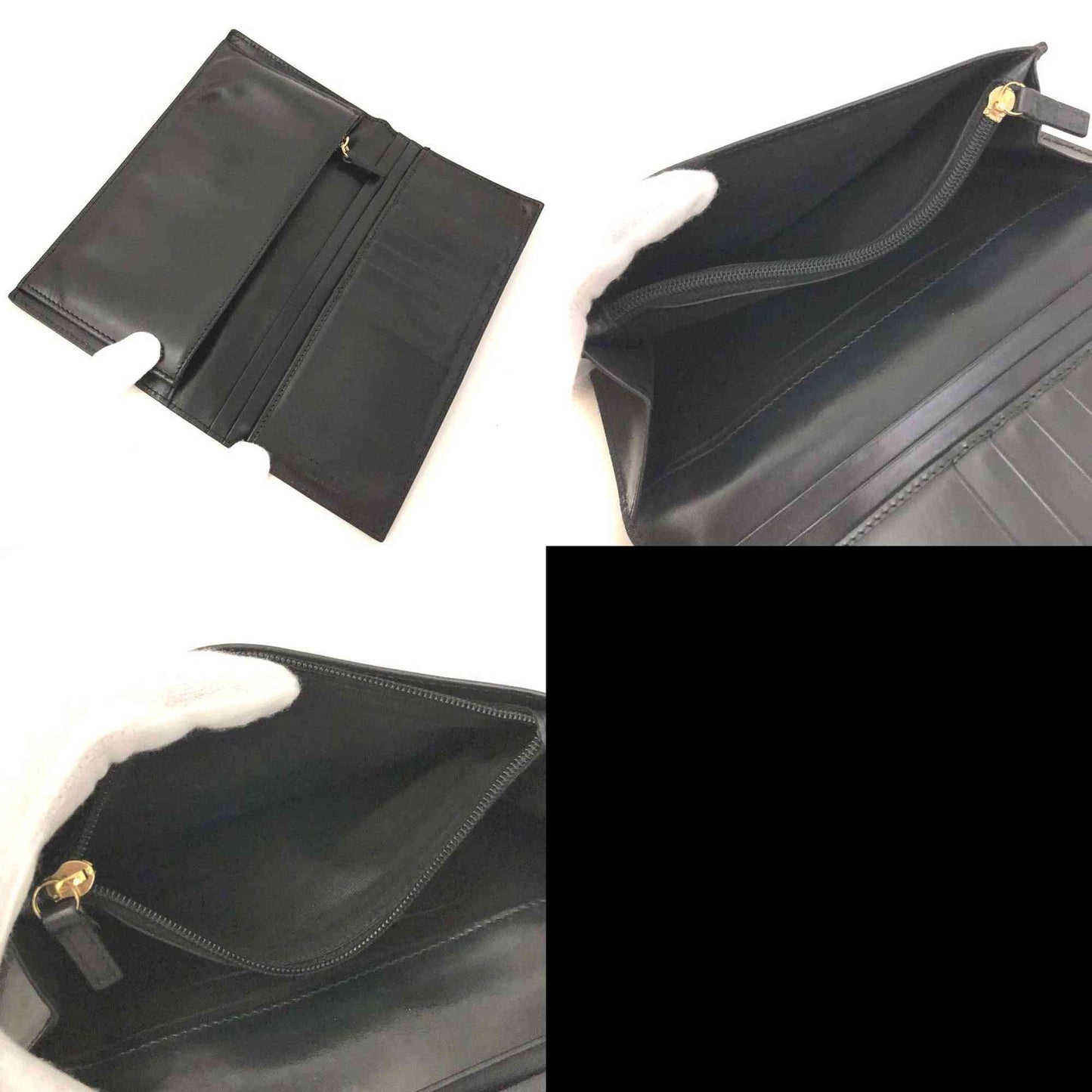Salvatore Ferragamo Vara Leather Long Bifold Wallet Black