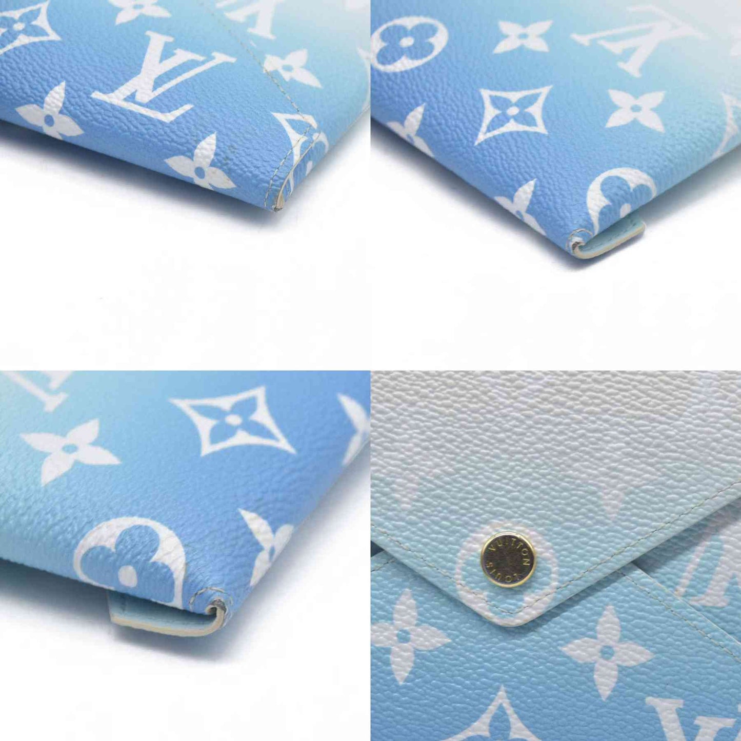 AUCTION $700 Louis Vuitton  Monogram Giant By The Pool Medium Kirigami Pochette Insert Blue