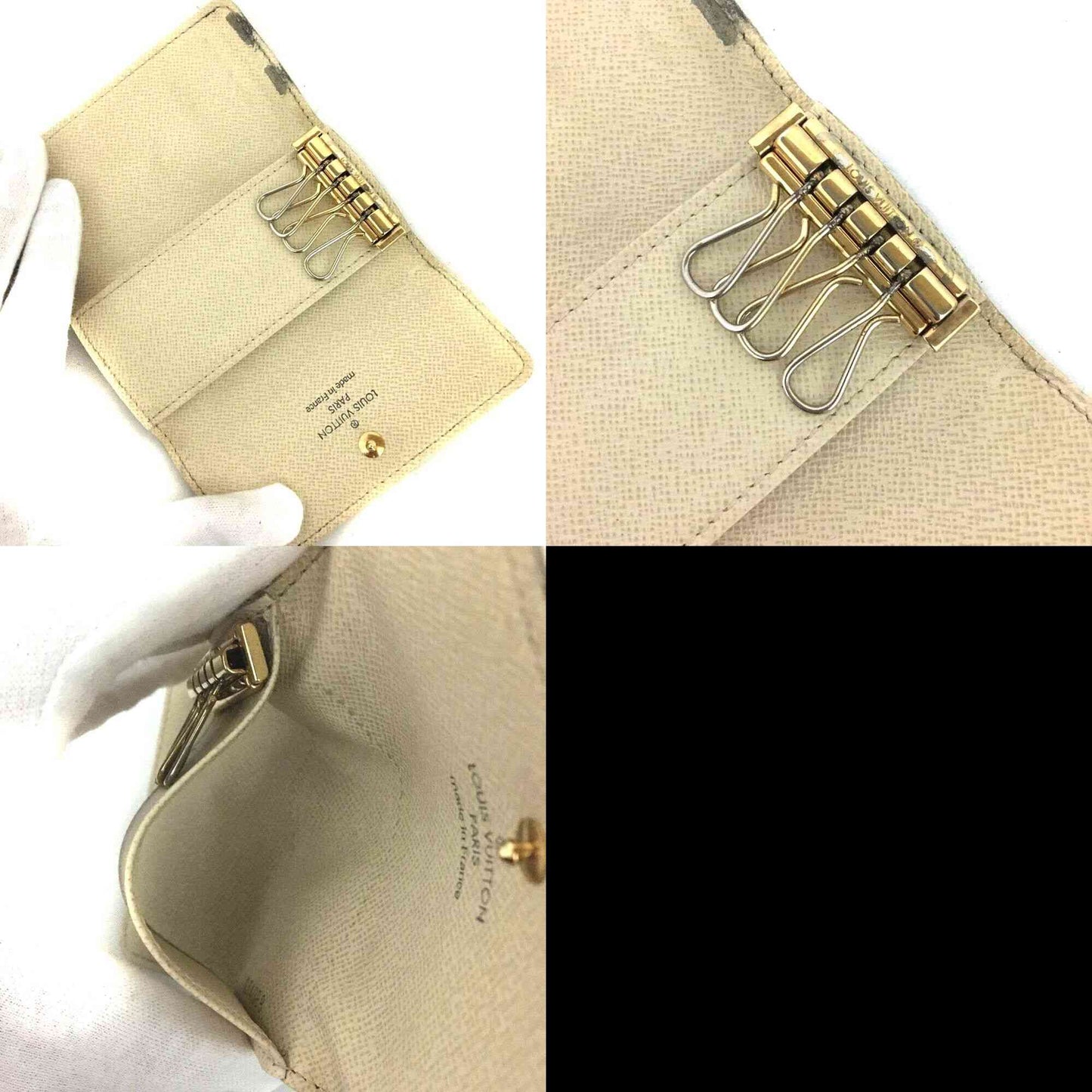 Louis Vuitton Damier Azur Multicles 4 Ring Key Case CT 4089