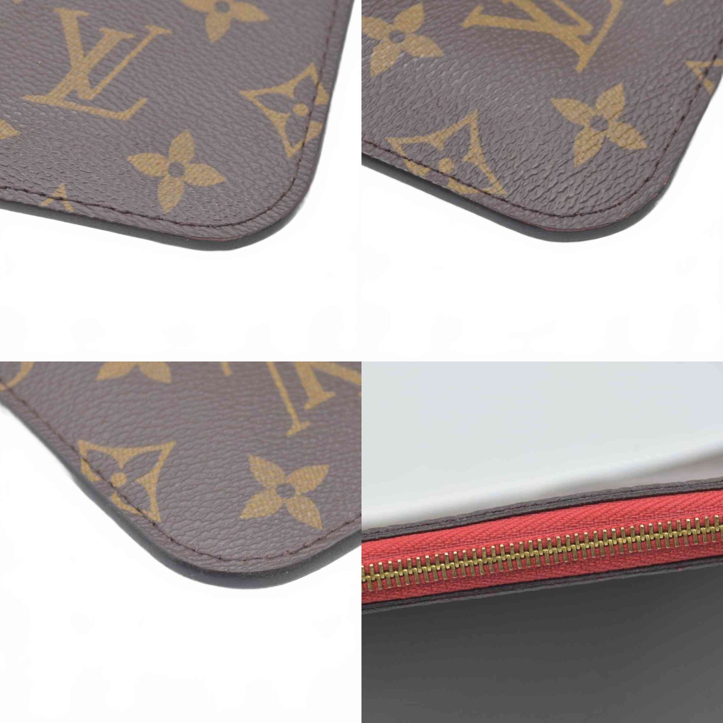 $600 Louis Vuitton Neverfull MM Monogram Mid Size Cherry Red Pochette SD2149