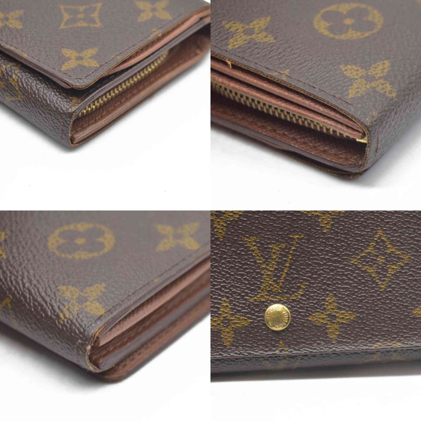 $560 Louis Vuitton Monogram Porte Monnaie Billets Tresor Bifold Wallet CA0959