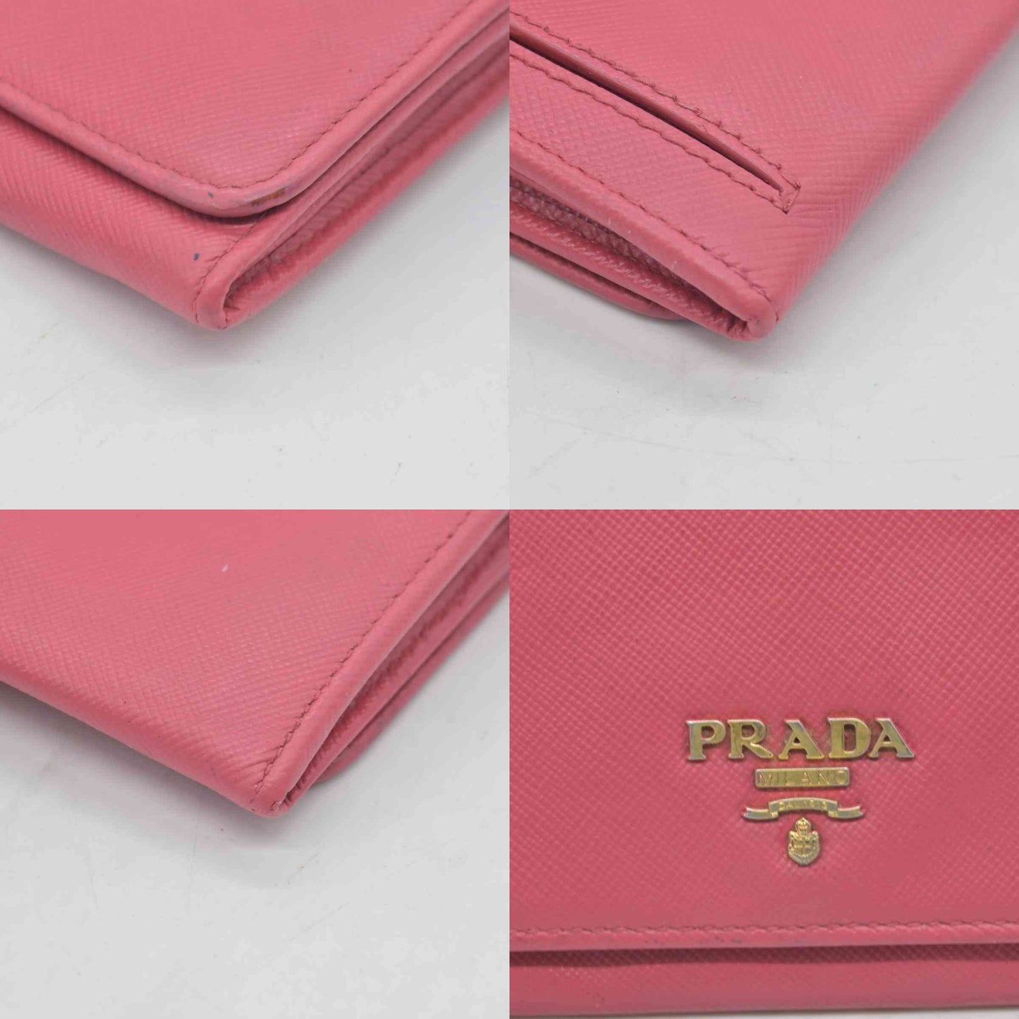 Prada Saffiano Metal Leather bifold Continental Wallet CONSIGNMENT