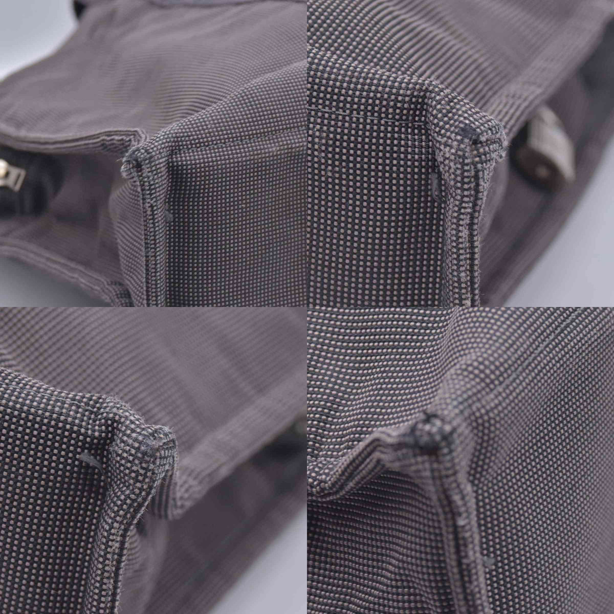 $850 HERMES Herline MM Grey Canvas Tote Bag CONSIGNMENT 10021622