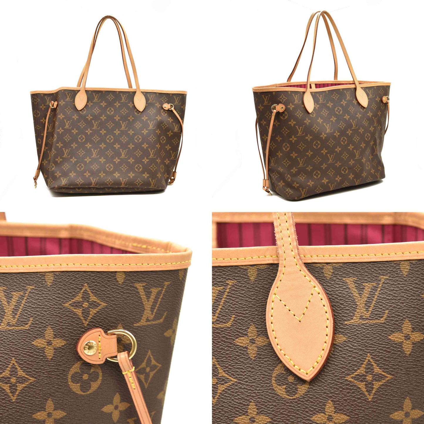 Louis Vuitton Monogram Neo Neverfull MM Pivoine with pouch and box RFID