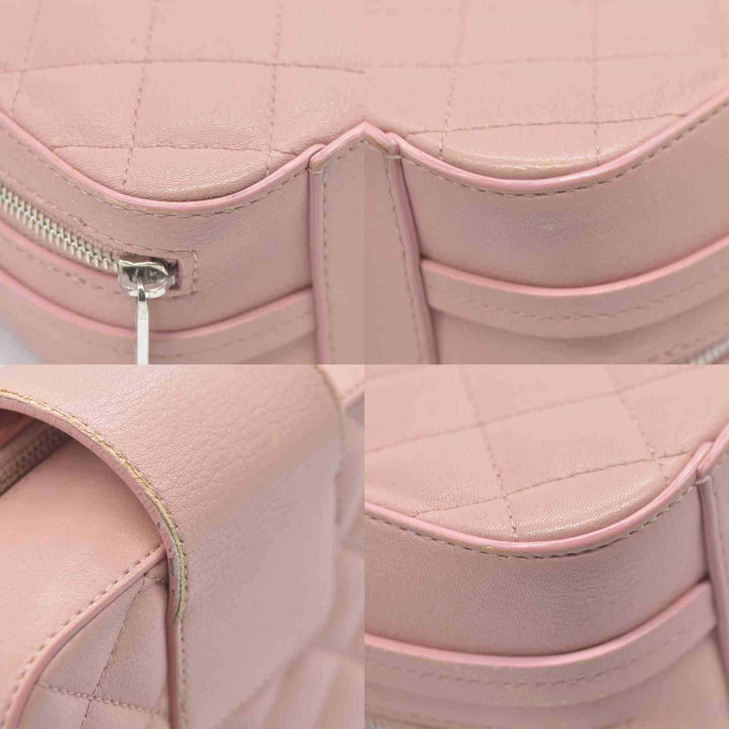 $4200 Chanel Lambskin Quilted Mini CC Box Camera Bag Pink
